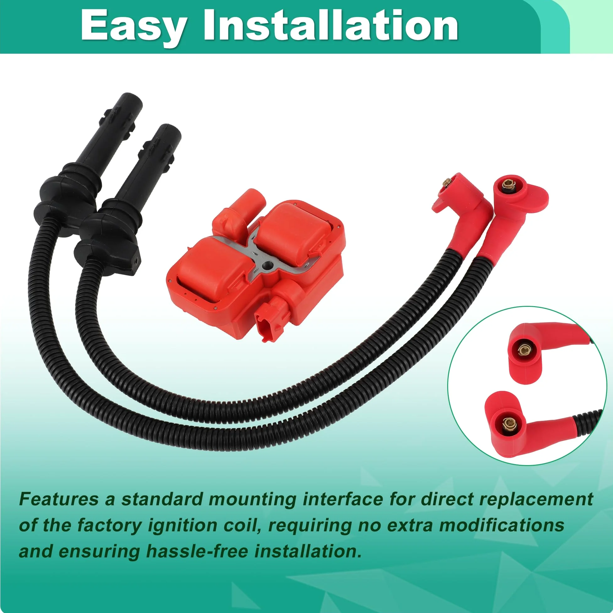 A ABSOPRO Tapa Cable Bujía Y Bobina Para Polaris RZR 900 15-23 | Para Polaris RZR S 900 15-23, Para Polaris RZR XP 1000 14-23, OE 4014296,4014295,4017695,4017694,4010425, Alto Rendimiento
