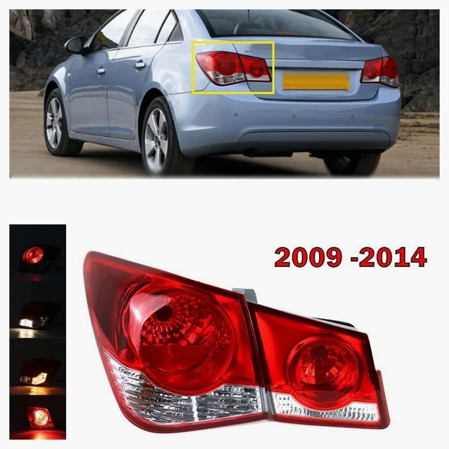 Piloto Trasero Para Chevrolet Para Cruze 2009-2014 Luz Freno, Luz Giro Trasera Conjunto Luces Traseras Coche Luces Traseras Automáticas Faros traseros(Outside Right)