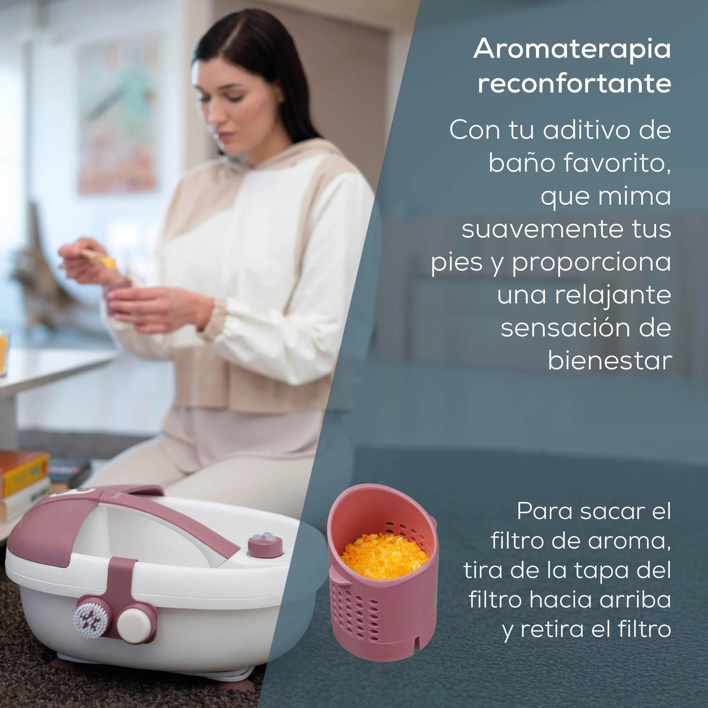 Beurer FB 35 baño de pies con masaje vibratorio y burbujas, 3 accesorios, luz infrarroja, aromaterapia, talla 44