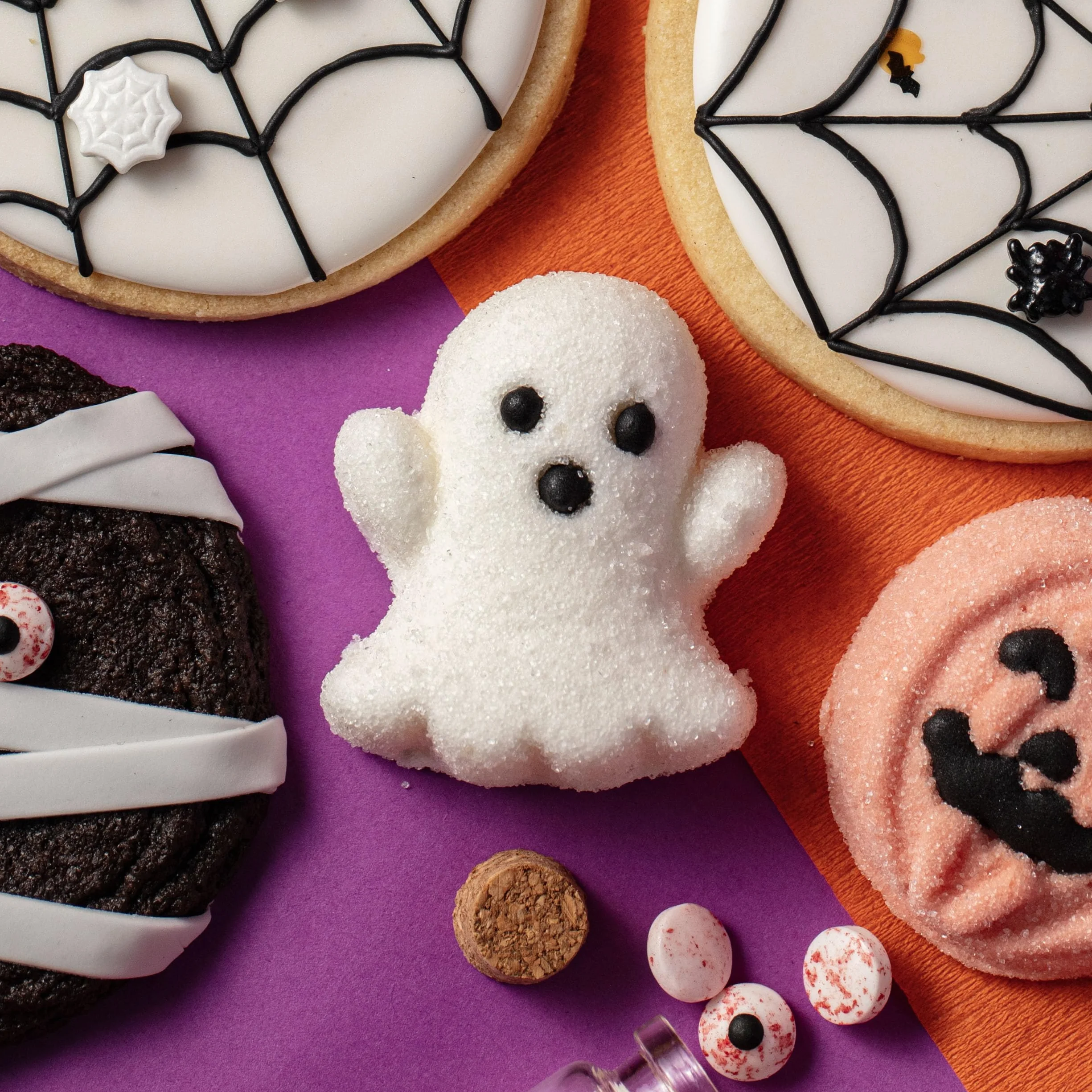 Topper de Malvavisco para Pasteles Halloween – Set de 12 Fantasmas 180g