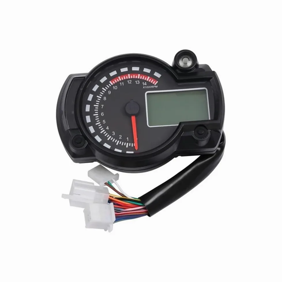 Cuentakilómetros velocímetro Cuentakilómetros Digital Universal para Motocicleta, Tacómetro, Velocímetro, Medidor De 14000 RPM con Soporte