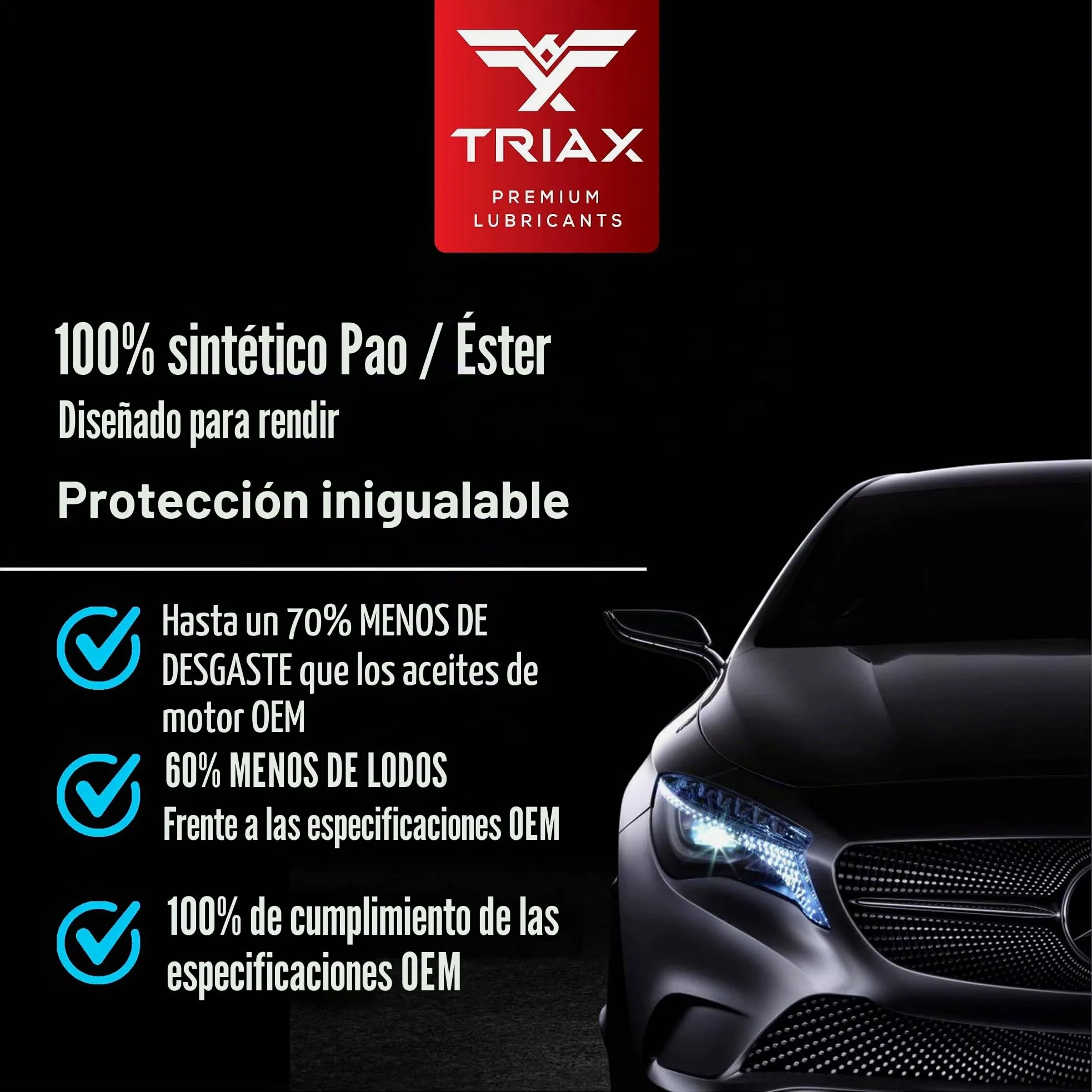 Triax Euro Ultra VX 5W-30 Aceite totalmente sintético, con base de PAO/ésteres, Compatible con VW 507.00/504.00, VW Audi 502.00, 505.01, BMW LL-04, C30, ACEA C3, Mercedes 229.51, 229.5, 229.31