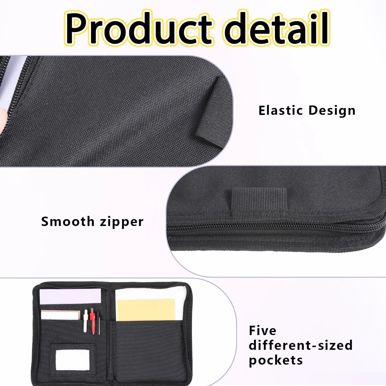 Cartera Organizadora de Guantera Portátil Coche, Carpeta Documentación Múltiples Bolsillos para Registro y Seguro de Coche