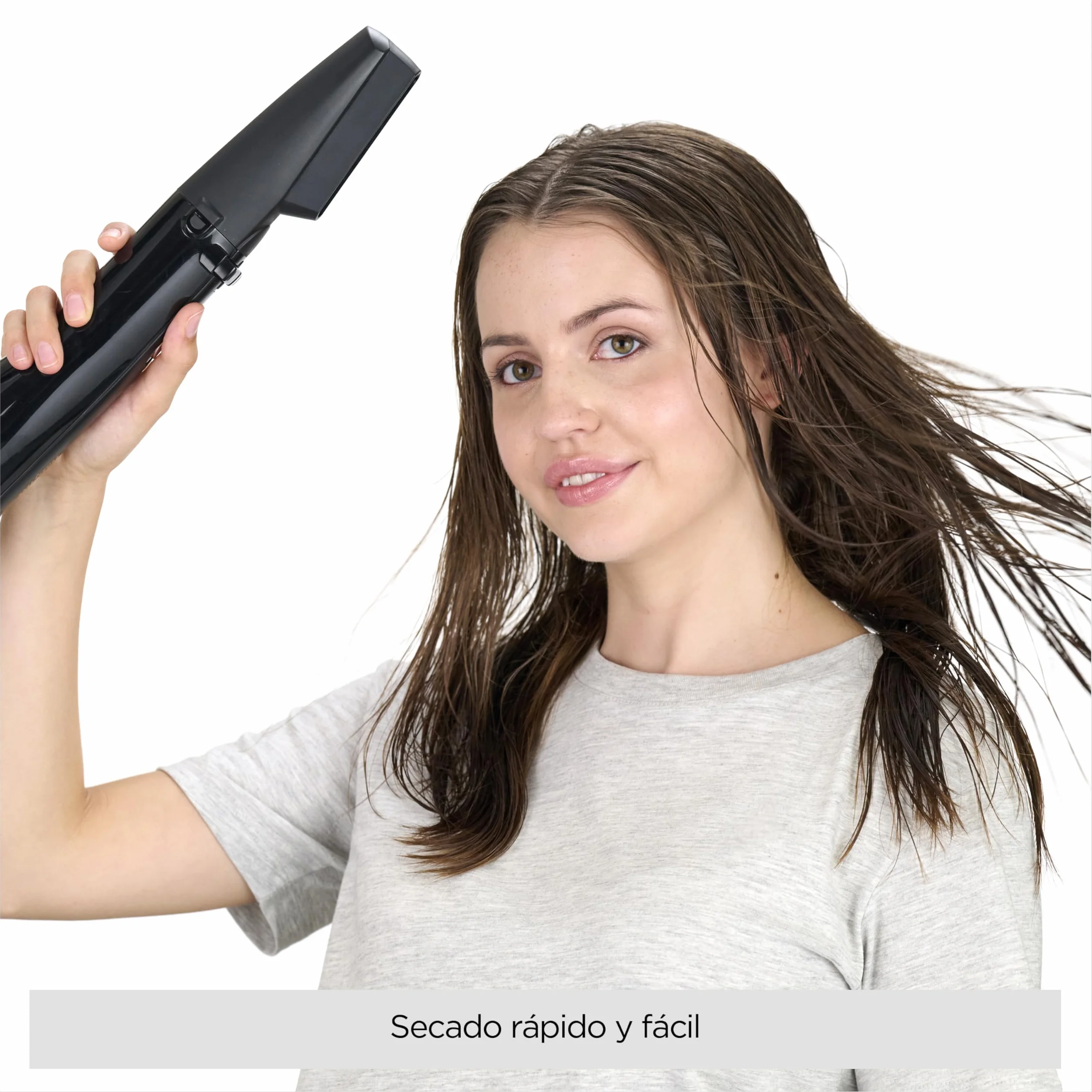 BaByliss AS200E Cepillo Rotatorio de Aire Styler Iónico con 4 Accesorios Secador Alisador Voluminizador Negro