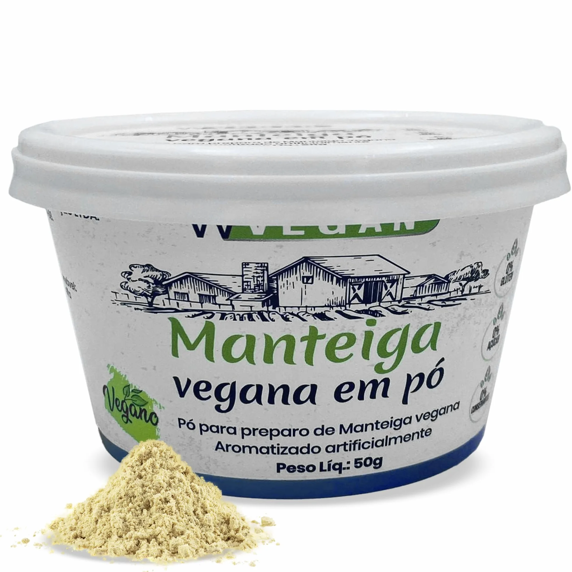 Mantequilla Vegana en Polvo, Sin Gluten, Sin Azúcar, 50g
