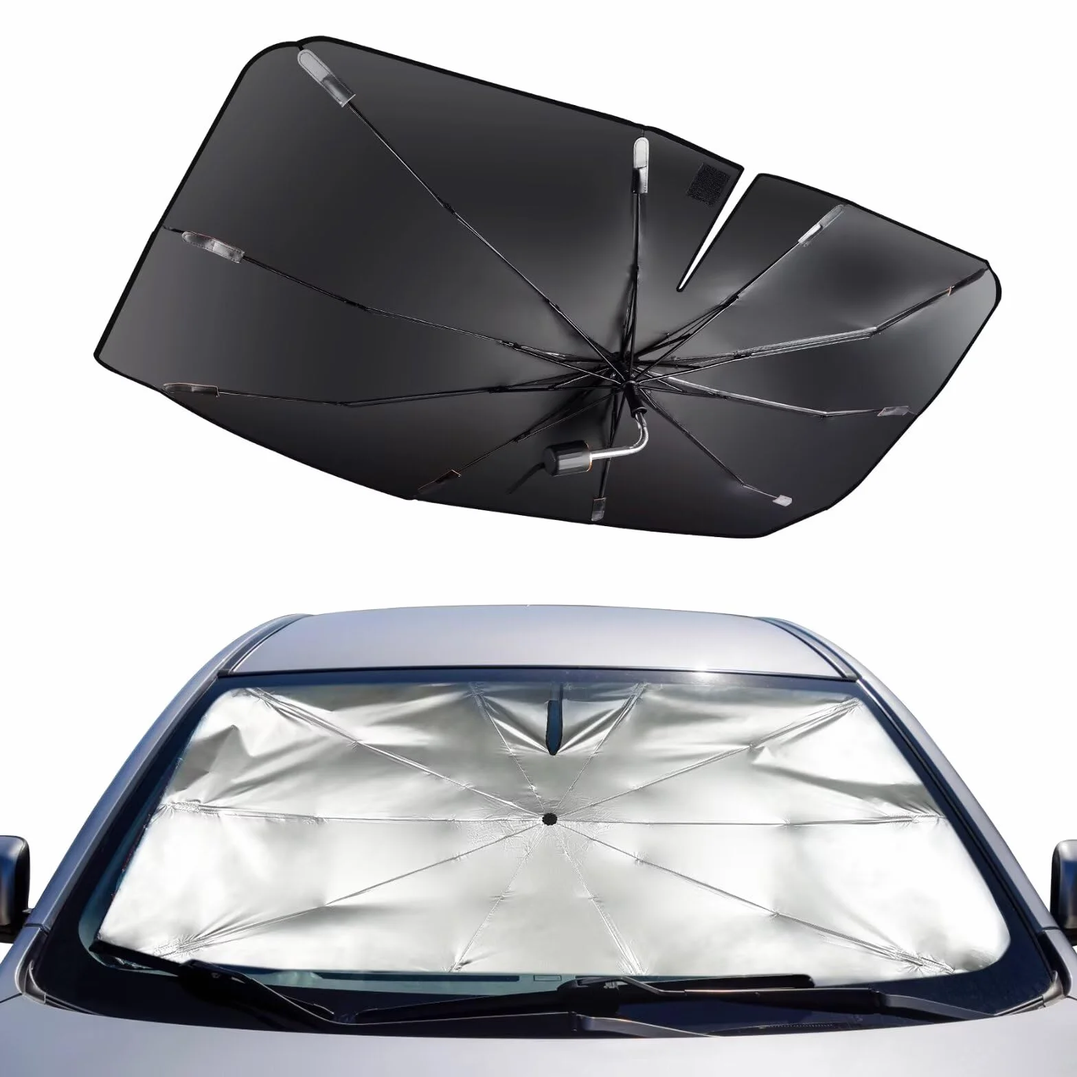 Parasol Parabrisas Coche Delantero Plegable 360° Rotatoria