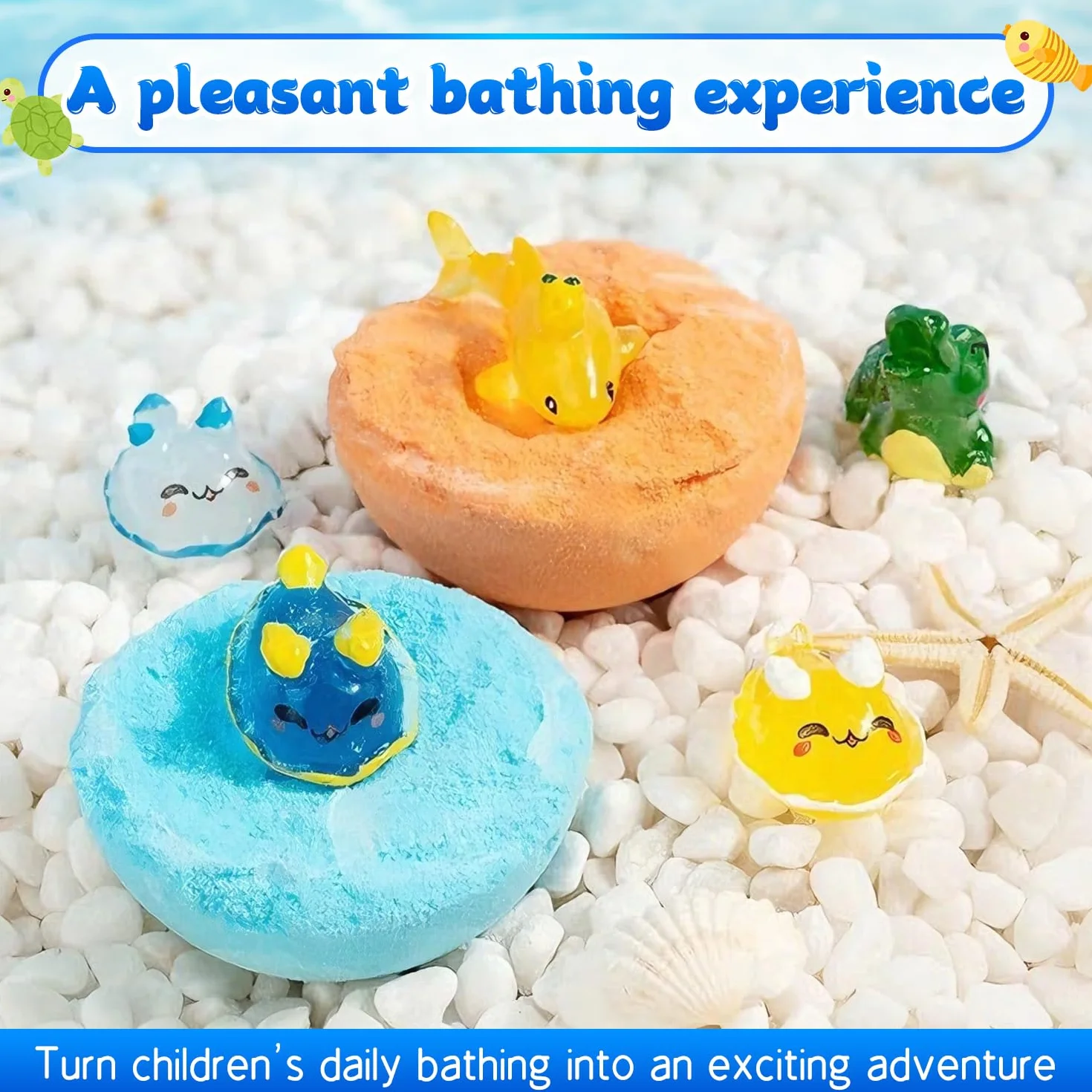 Bombas de Baño para Niños Pack 12 Bolas Marinas Natural Orgánico Regalo