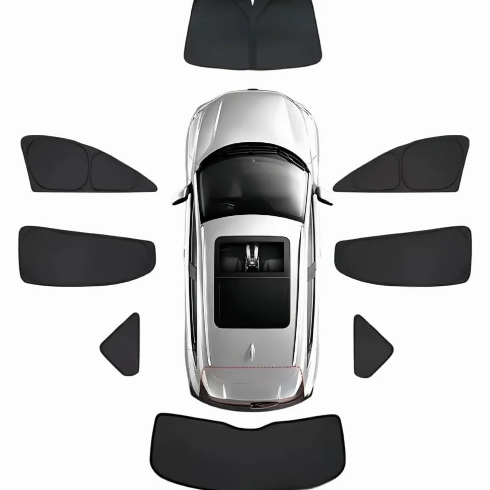 Parasol Coche Delantero para Mercedes-Benz EQC 2020-2025, Parasol para Parabrisas Delantero Set Parasol Coche Cubierta Vetros Laterales Luneta Trasera All Sunshades,E