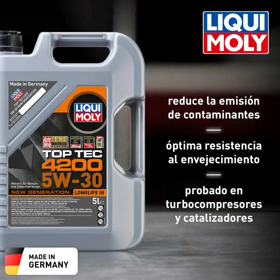 LIQUI MOLY Top Tec 4200 5W-30 New Generation | 5 L | Tecnología de síntesis Aceite de motor | 8973