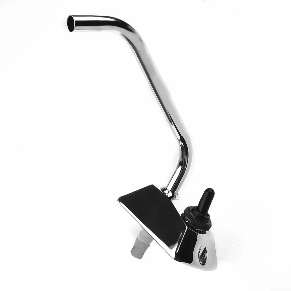 Grifo de cocina de 12 V CC con interruptor integrado y boquilla oscilante de acero inoxidable para aplicaciones de caravana, barco, RV