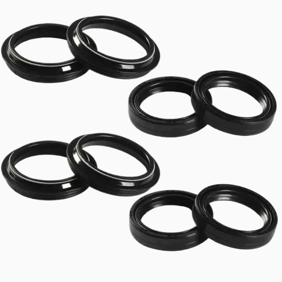 Retenedor de sello de aceite del tubo de horquilla compatible con horquillas de choque delantero de 43 mm, dimensiones de 43 x 54 mm(4pc Seal 4pc Cover)