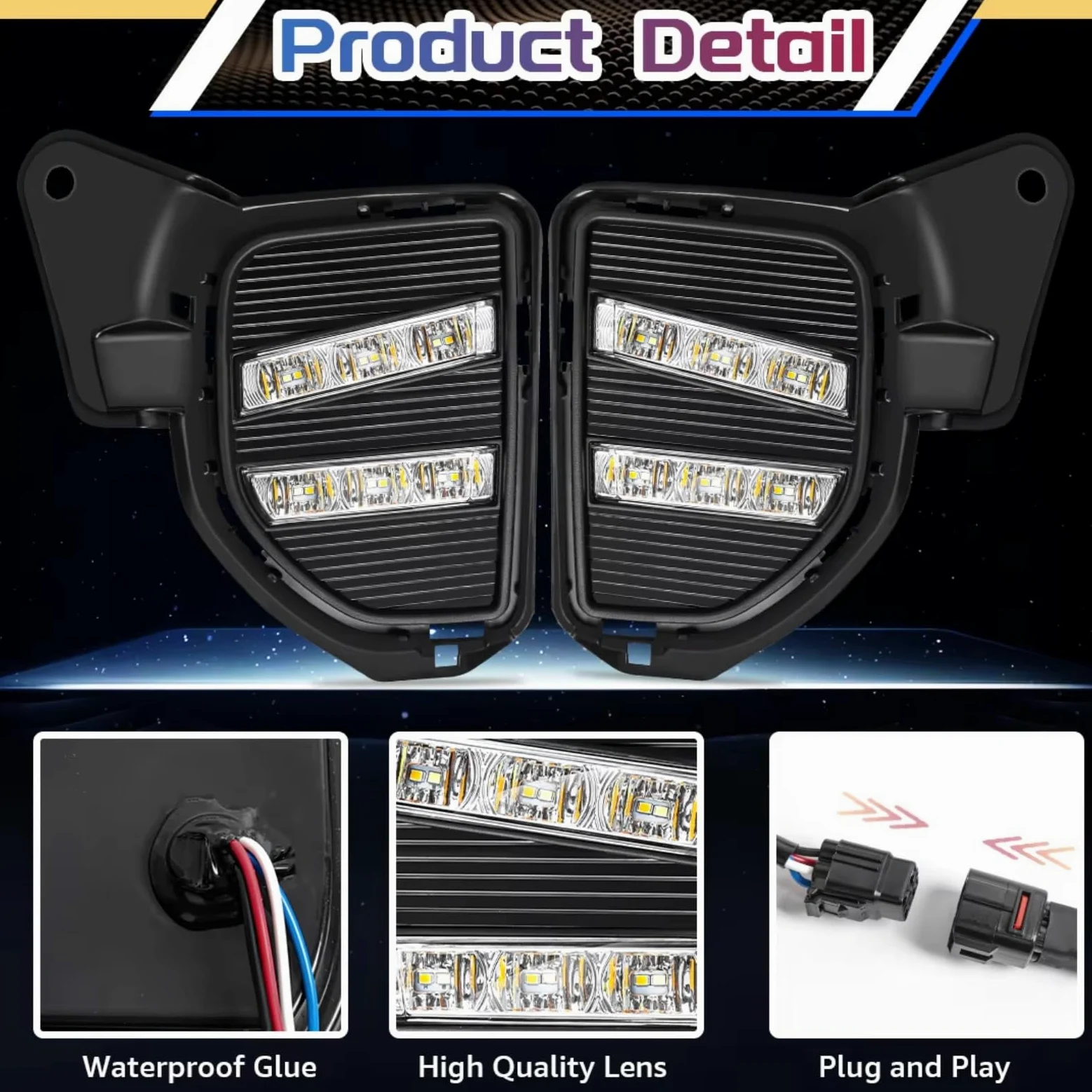 Faros Antiniebla Delantero Para Toyota Para Hiace 2014 2015 2016 Luces diurnas LED DRL Faros delanteros