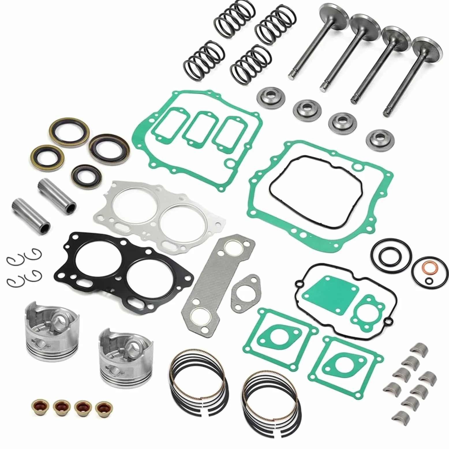 Piezas de cilindro moto Junta de 0,25mm, retenedores de resorte de escape de entrada, retenedores de válvula aptos para Fuji Robin 299 EH29C Kit de cilindro