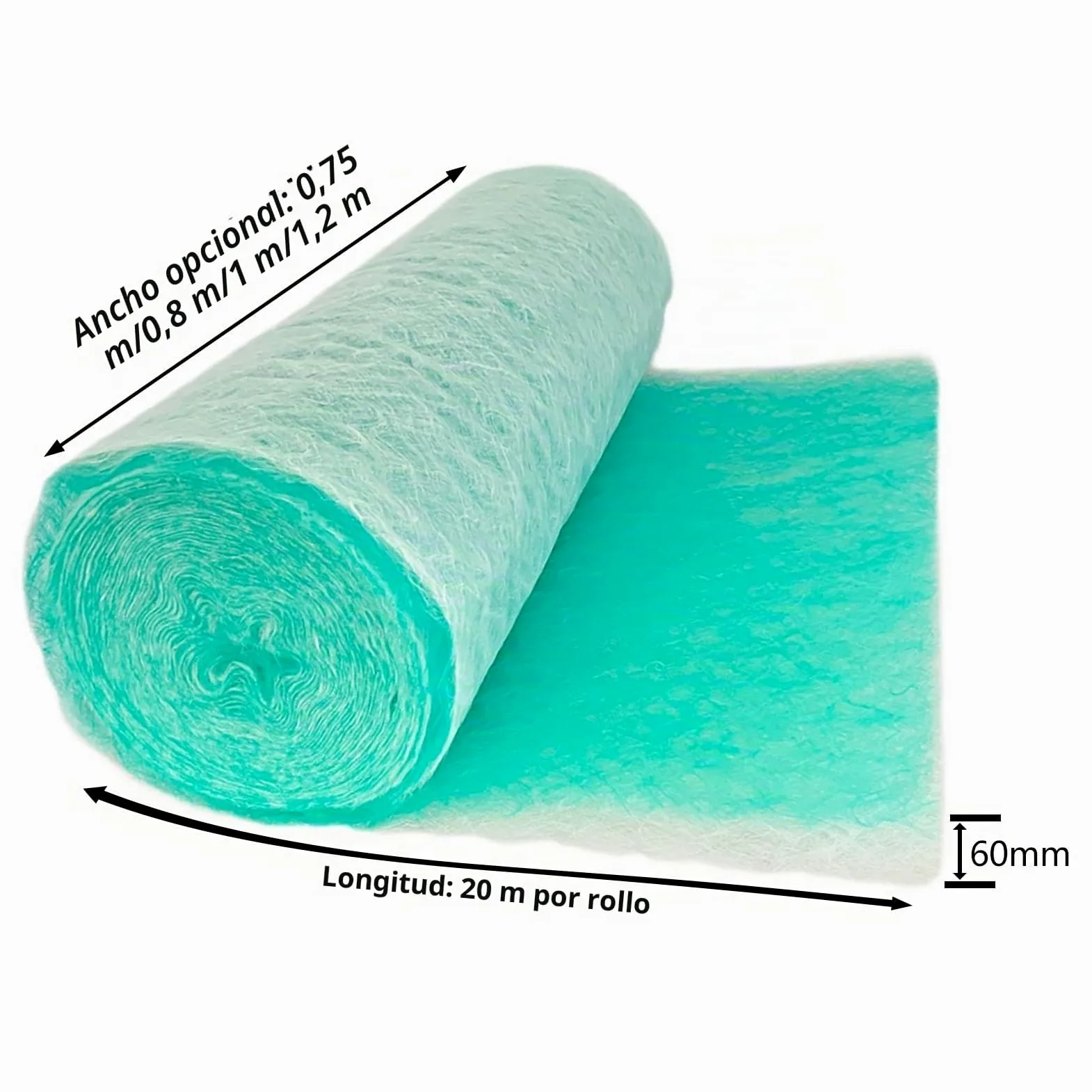 DRISSA Filtros de Cabina de Pintura, Rollo de Filtro de Escape para Cabina de Pintura, filtros de Escape para reemplazar cabinas de pulveriza(Size:3.28x65.6ft(1x20m),Color:Thickness: 60mm)