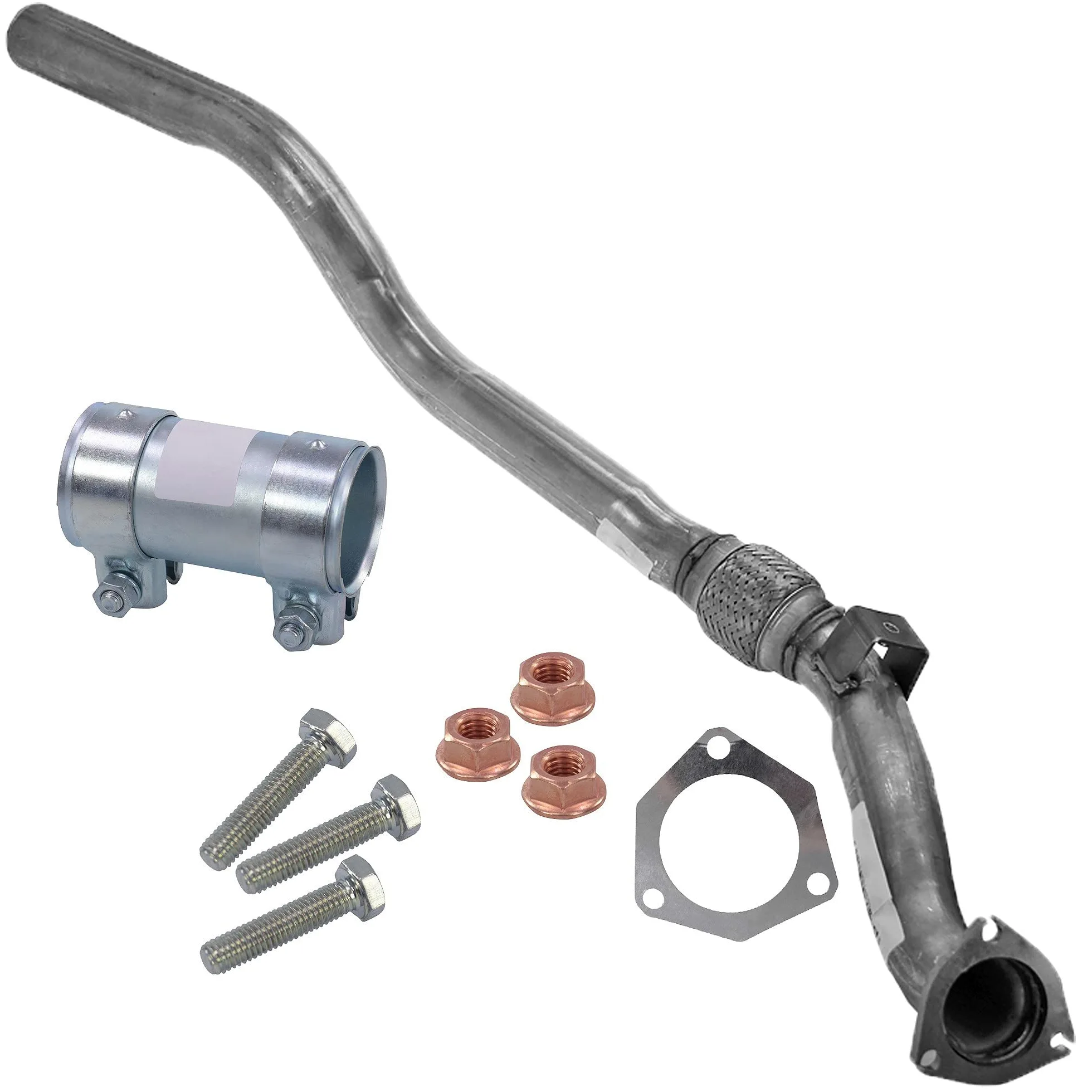 1x Tubo de escape con material de montaje 1 conector de tubo de