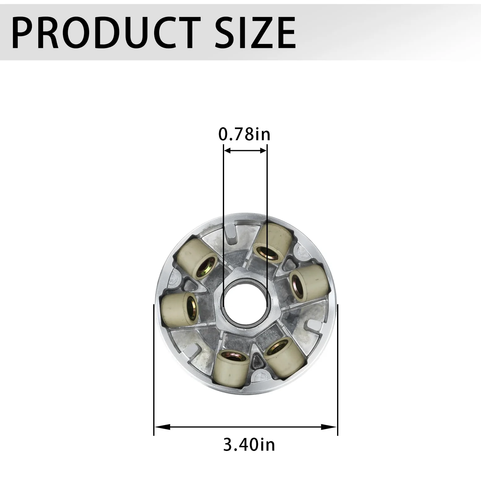 Kit de embrague variador delantero, compatible con motor GY6 de 49 cc, 50 cc, 139QMB y 139QMA, con pesos de rodillo de 6,5 g