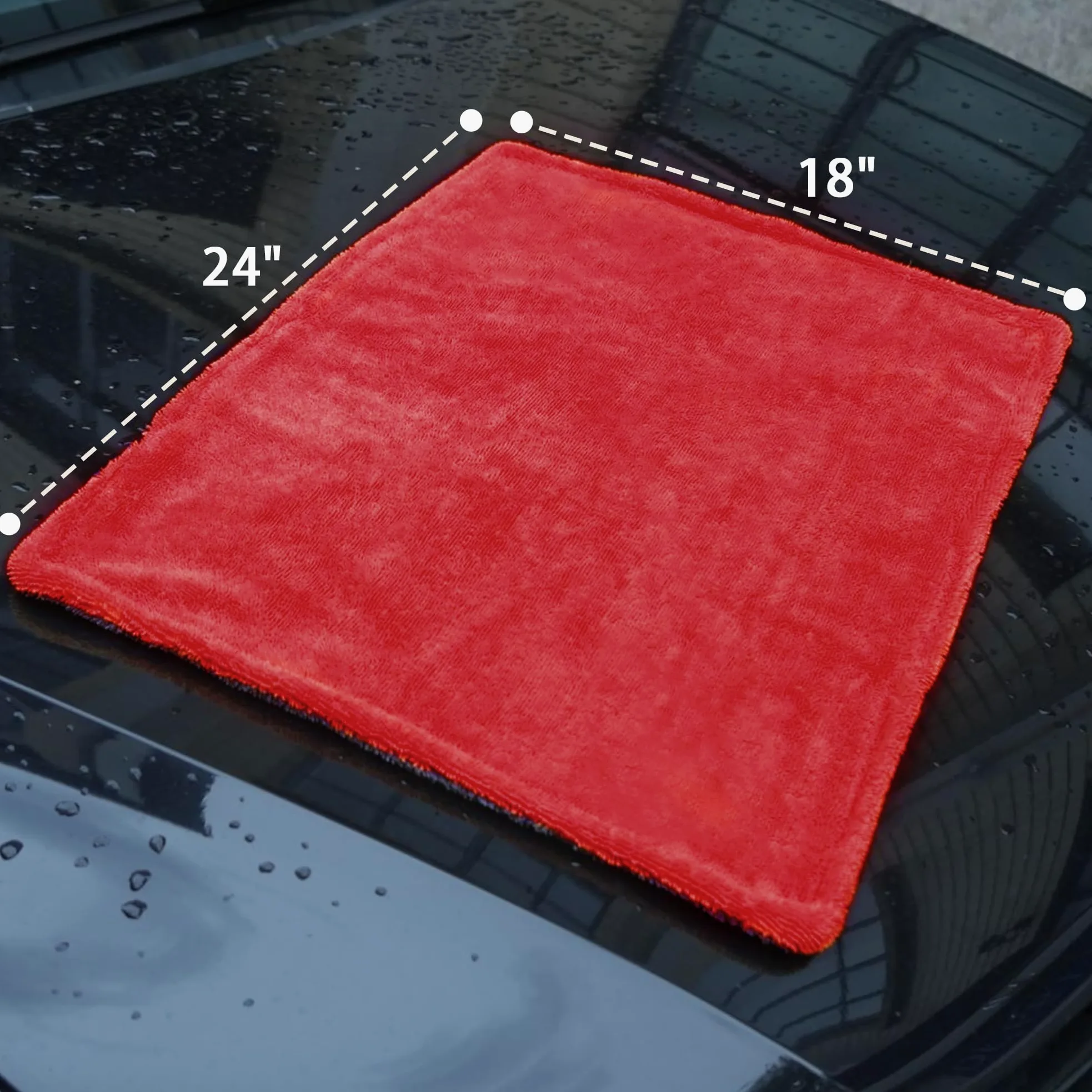 LIVOS Paquete de 2 toallas de secado de coche, toallas de microfibra de alta calidad para automóviles, 1000 g/m², diseño de bucle trenzado sin bordes, sin rayas, arañazos o manchas de agua, toalla de