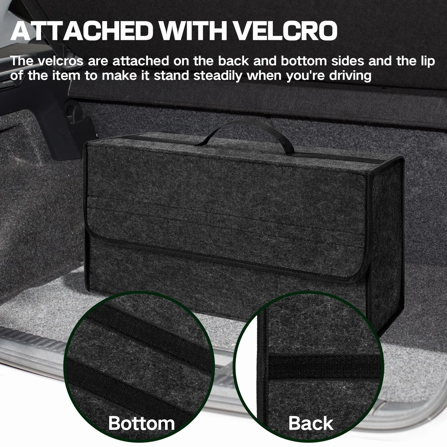 Organizador de Maletero de Coche,Bolsa Maletero Coche de Fieltro,Caja y Bolsa de Almacenamiento para Vehículos, Organizador para Herramientas y Limpieza (1PC)