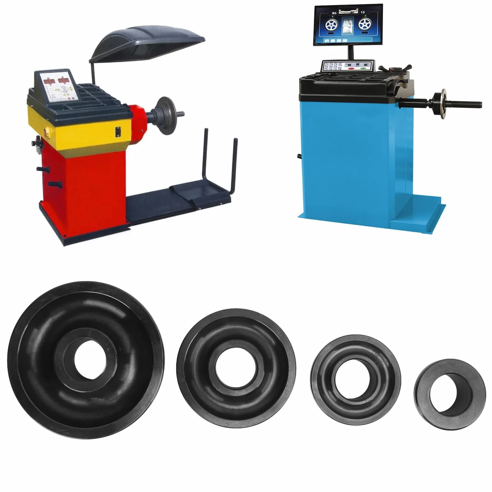 Juego de 4 Conos Cónicos para Equilibrador de Ruedas, Herramienta de Reparación de Neumáticos de Acero Al Carbono con Diámetro de Eje de 36mm con Kit Estándar para Coche, Camión,
