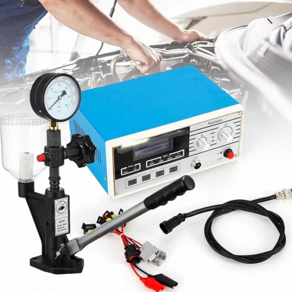 Kit De Compresión para Comprobador De Inyectores Diésel, Comprobador De Inyectores Common Rail, Detector Multifuncional para Comprobador Electromagnético De Inyectores Di,