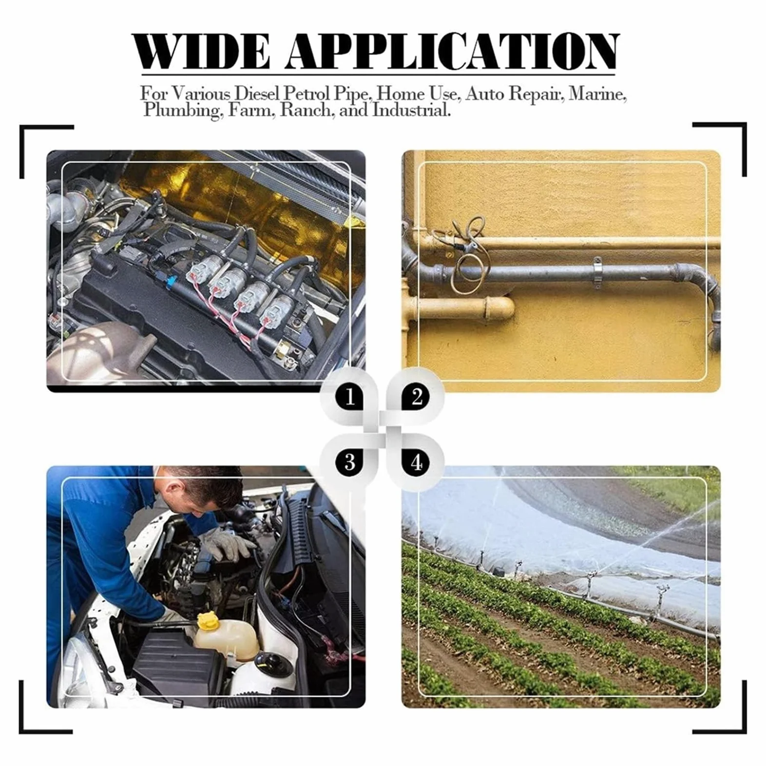 120 Uds 7-18mm Kit de abrazadera manguera combustible Mini Chapado en Zinc for tubería gasolina diésel