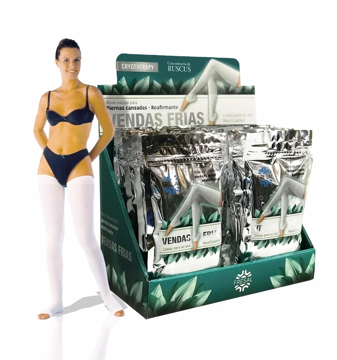 Medias Impregnadas de Líquido Frío Unisex Par Blanco Talla Única