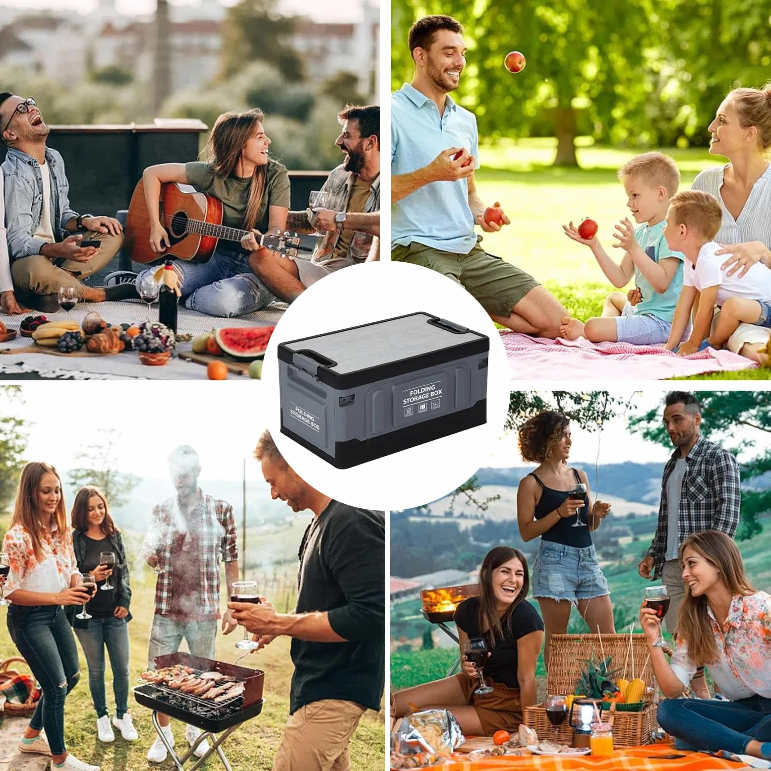 Caja de almacenamiento plegable para maletero, organizador de maletero, 60 L, impermeable, maletín plegable | Maletín de almacenamiento para viajes por carretera para herramientas de camping, ropa, | 60 L, impermeable, maletín plegable | Maletín de almace