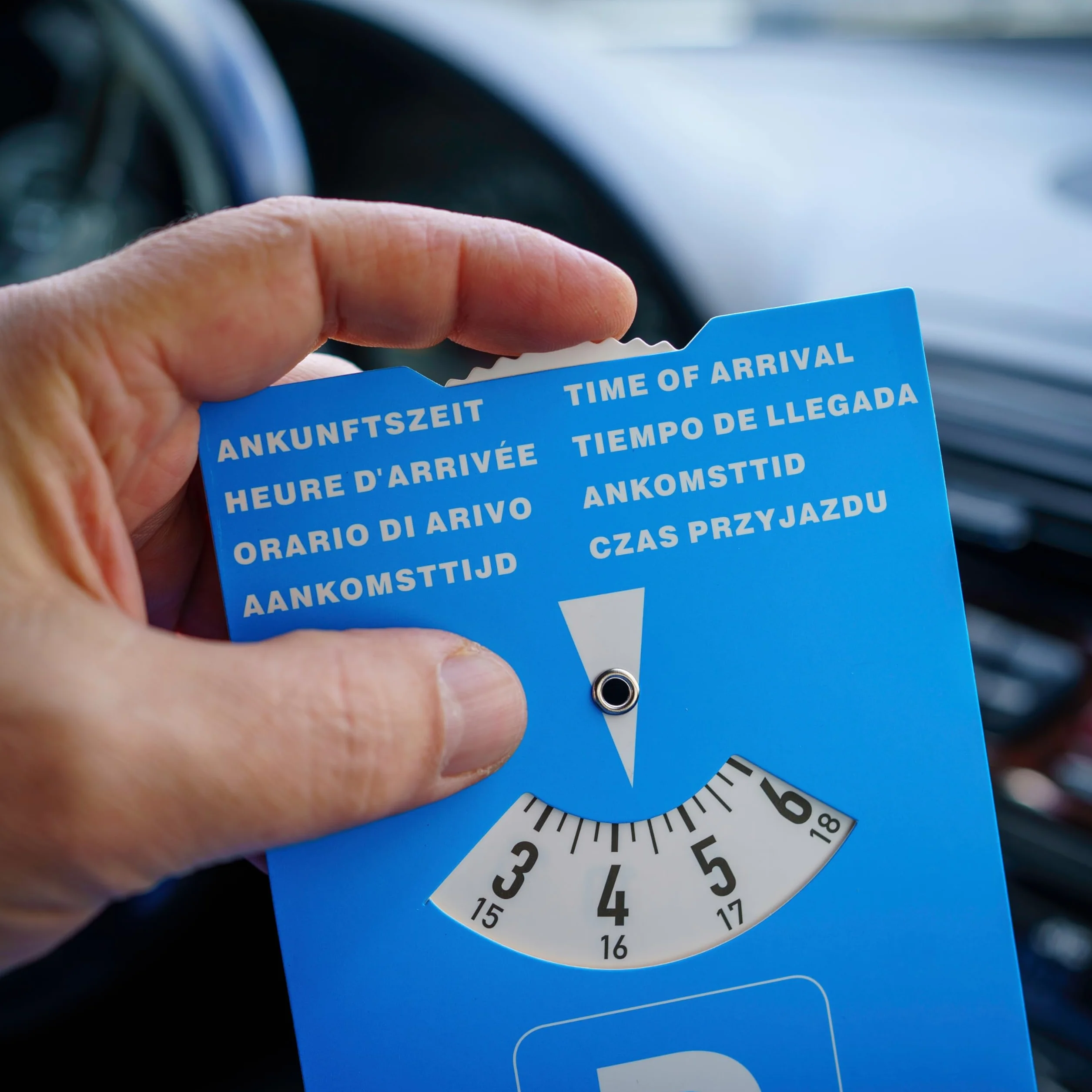 Disco de aparcamiento, 2 piezas, en azul, de papel, ajustable por las dos caras, parquímetro con ocho idiomas, para coche, camión, autocaravana, Parking Disc Blue, discos de aparcamiento