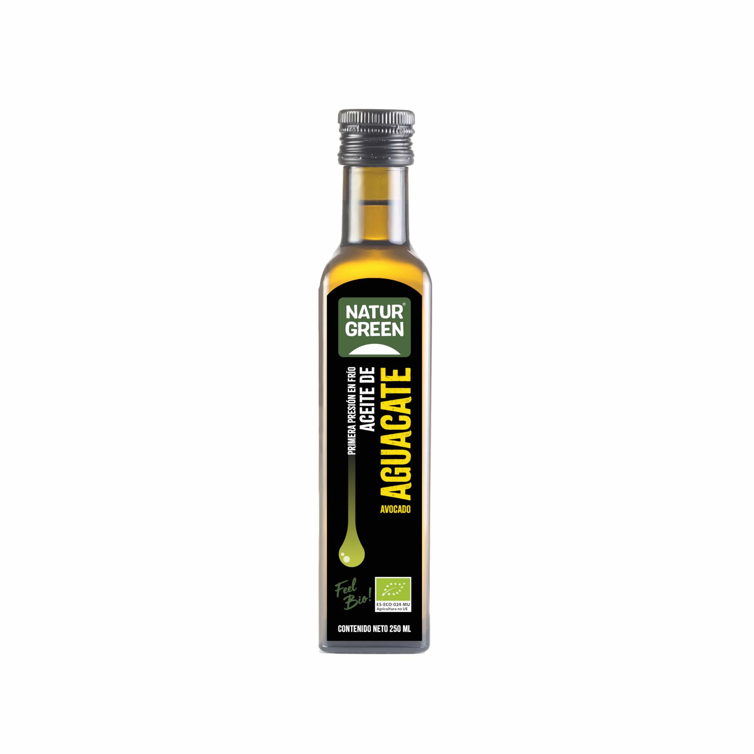 NaturGreen Aceite de Aguacate Bio 250 ml, Primera Presión en Frío, Rico en Ácidos Grasos Saludables