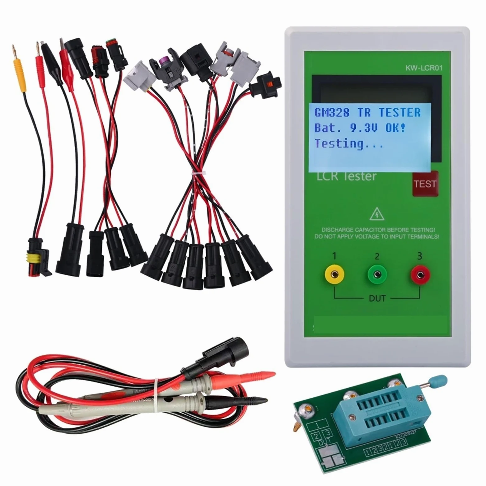 Probador de inyectores Comprobador de resistencia, capacitancia e inductancia LCR ESR con batería integrada LCR01 TL-200 TR, comprobador de inyectores piezoeléctricos LCR de riel común diésel Prueba d