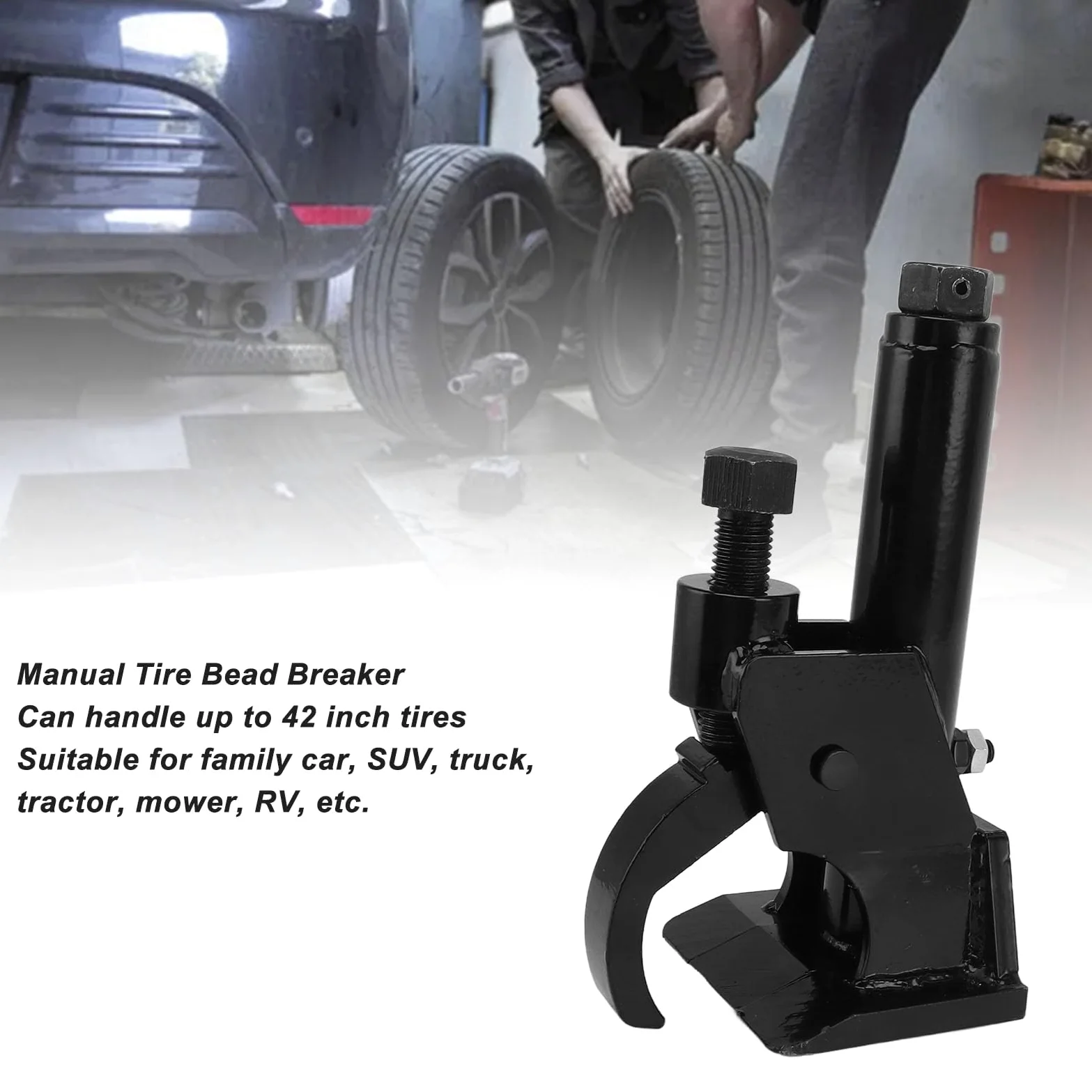 Prensa Manual para Destalonar Neumáticos para Ruedas de hasta 42 Pulgadas, Herramienta para Destalonar con Tornillo de Garra Engrosada para Automóviles, SUV, Camiones, Tractores,