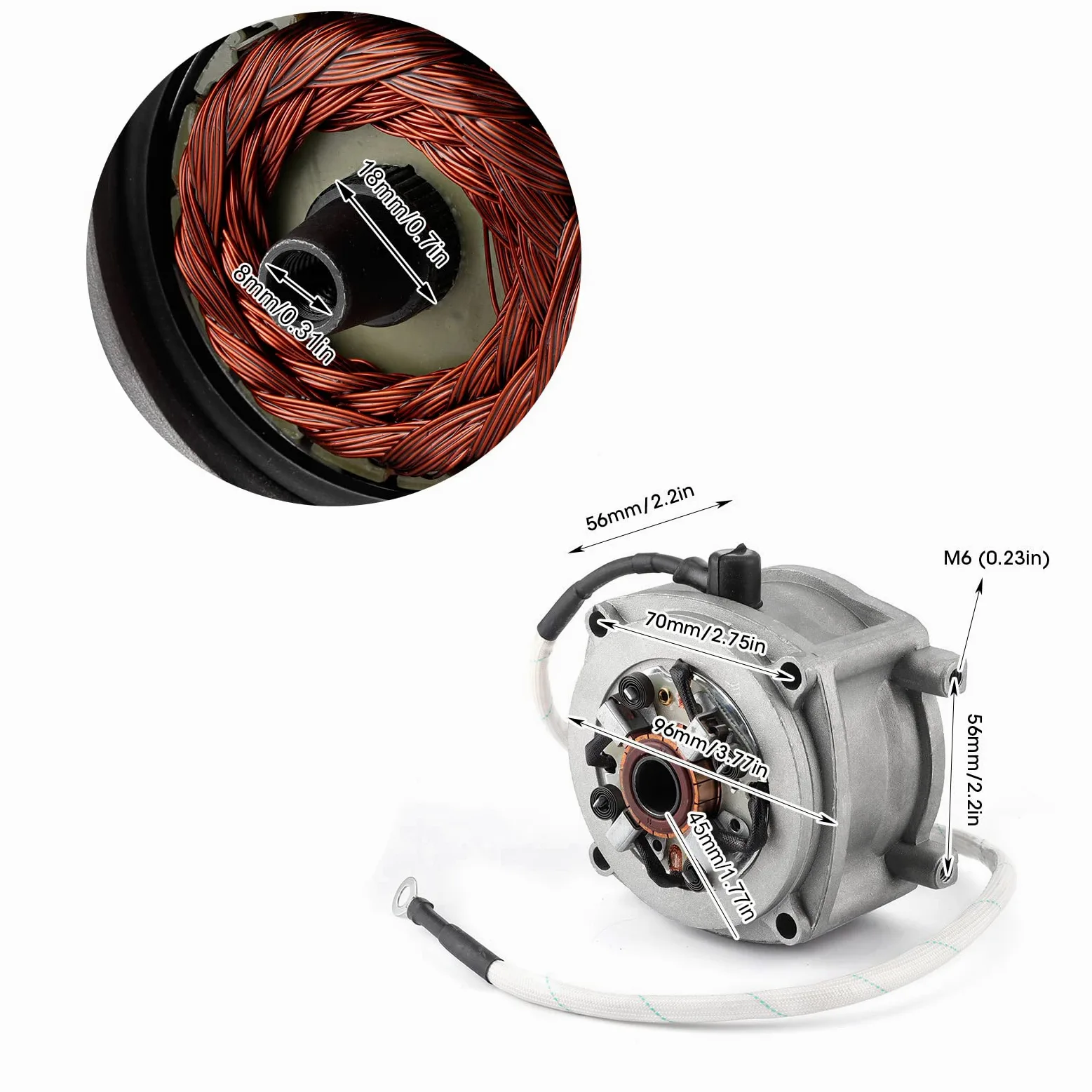 Motor de arranque de motocicleta, arranque eléctrico de aleación de aluminio apto para 2 tiempos (40‑6) Cortacésped de bicicleta de bolsillo ATV 4 ruedas