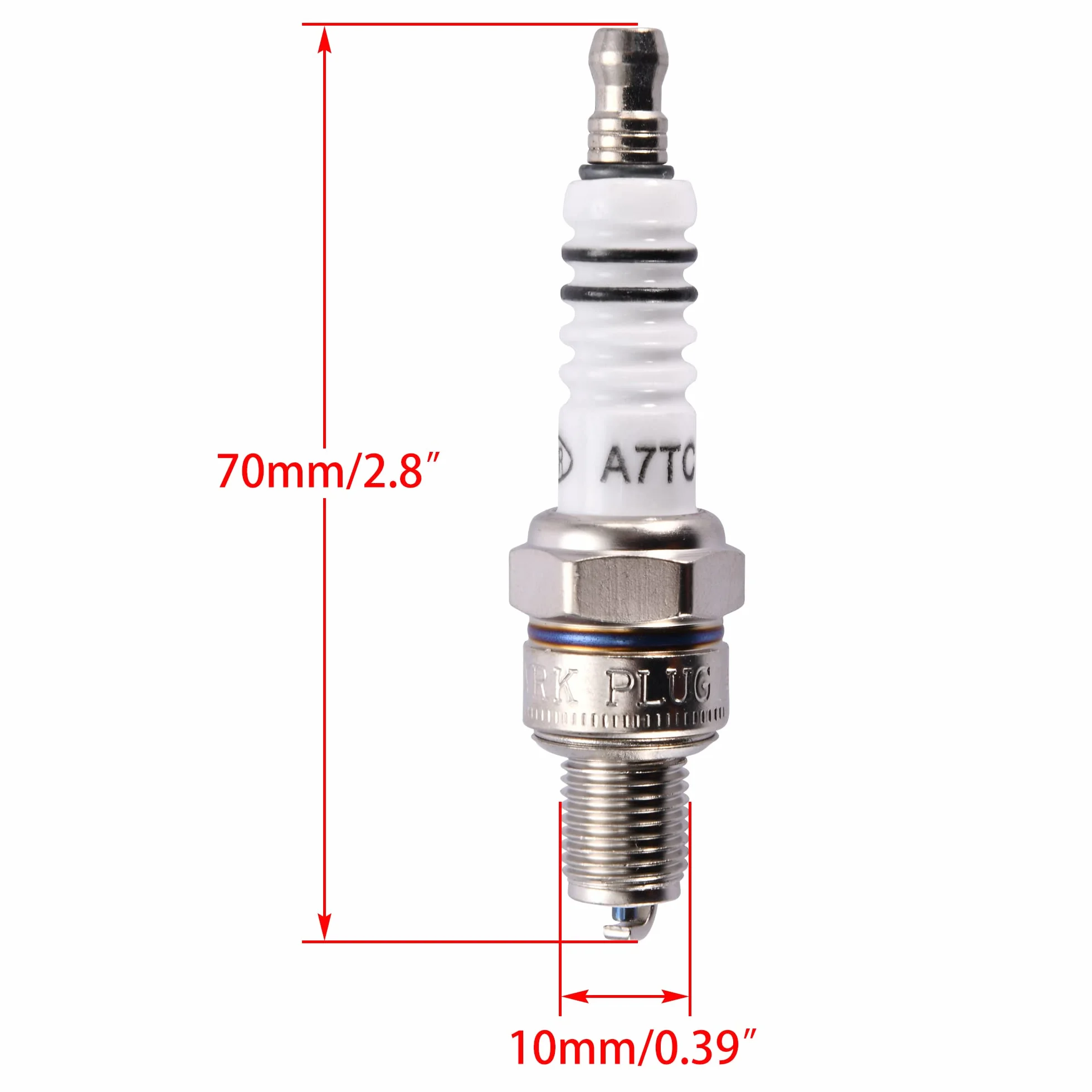WOOSTAR A7TC Bujía Reemplazo para 50cc 70cc 90cc 110cc 125cc 150cc China 4 Wheeler ATV Dirt Bike Go Kart