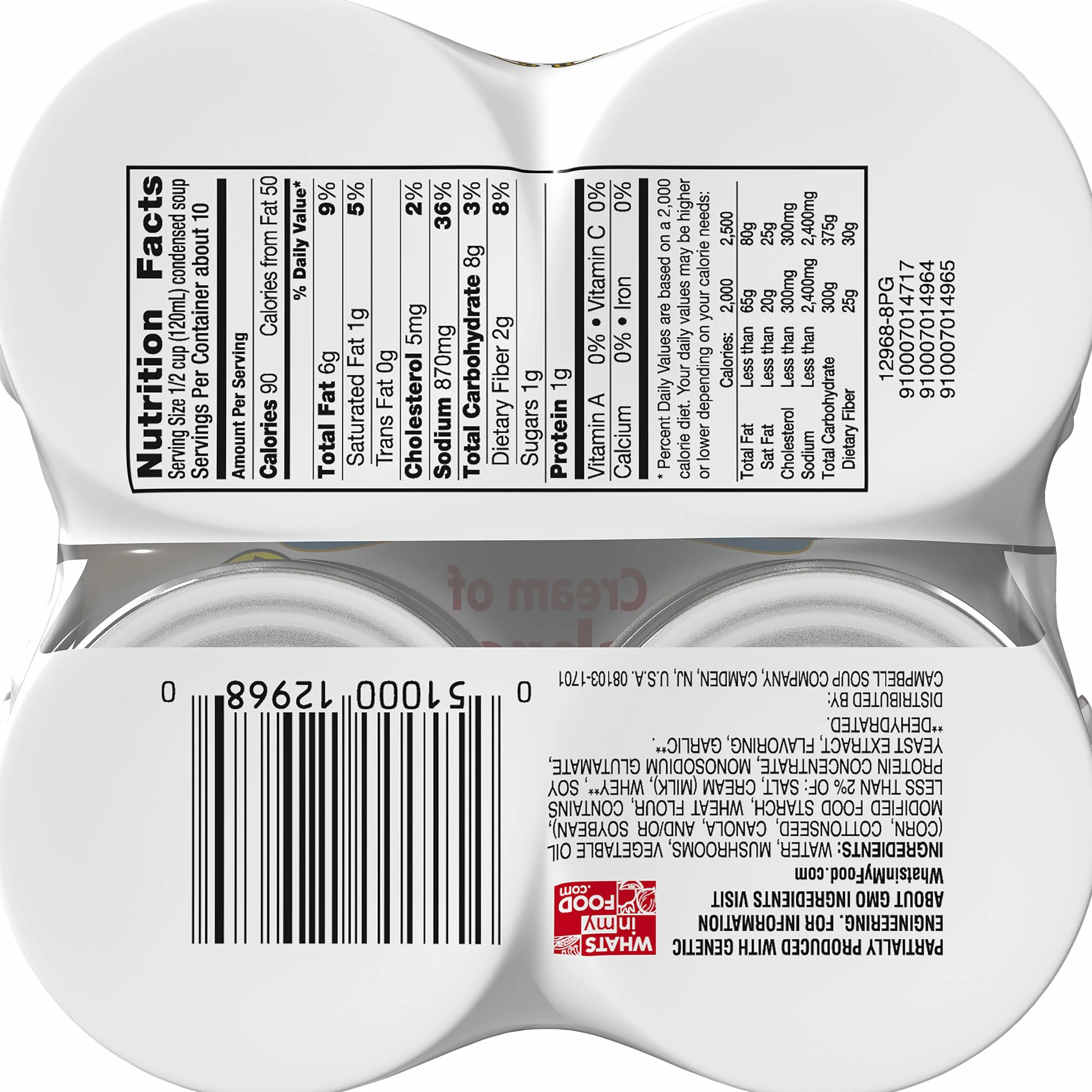 Campbell's Cream of Mushroom Condensed Soup 10.5 oz Pack of 4