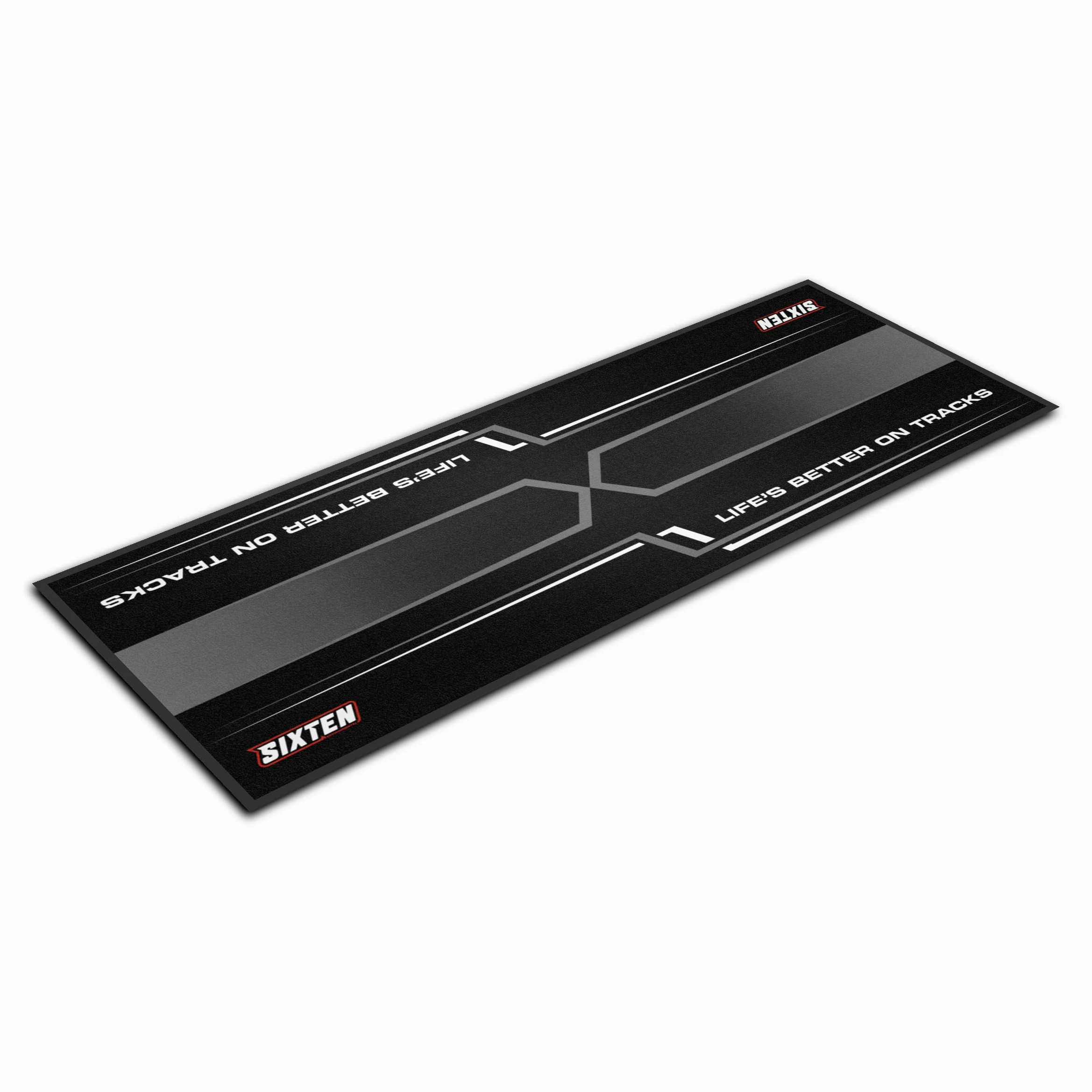 Alfombra de moto Fusion SIXTEN 95 x 240 – Alfombra ambiental para moto – para paddocks y garaje, lavable y ecológica, ideal como regalo para moto