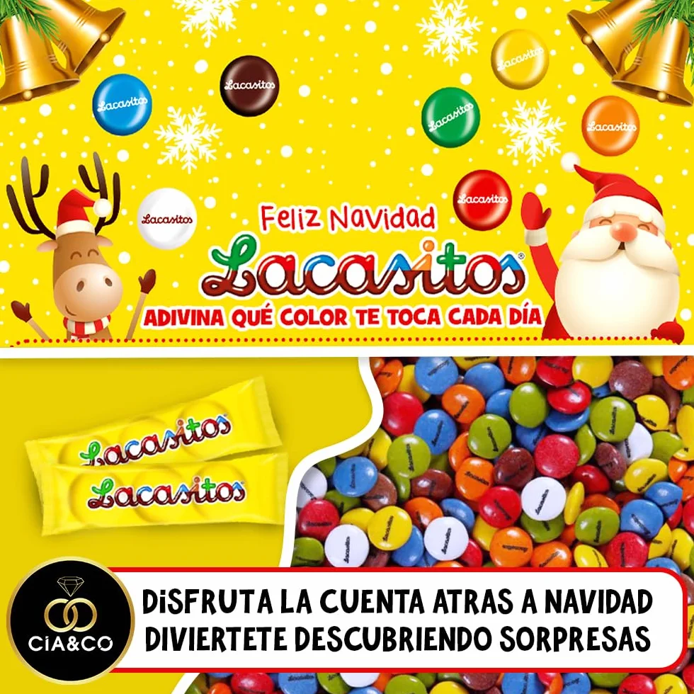 Lacasitos Calendario de Adviento 2025 24 Chocolatinas de Colores 72 g