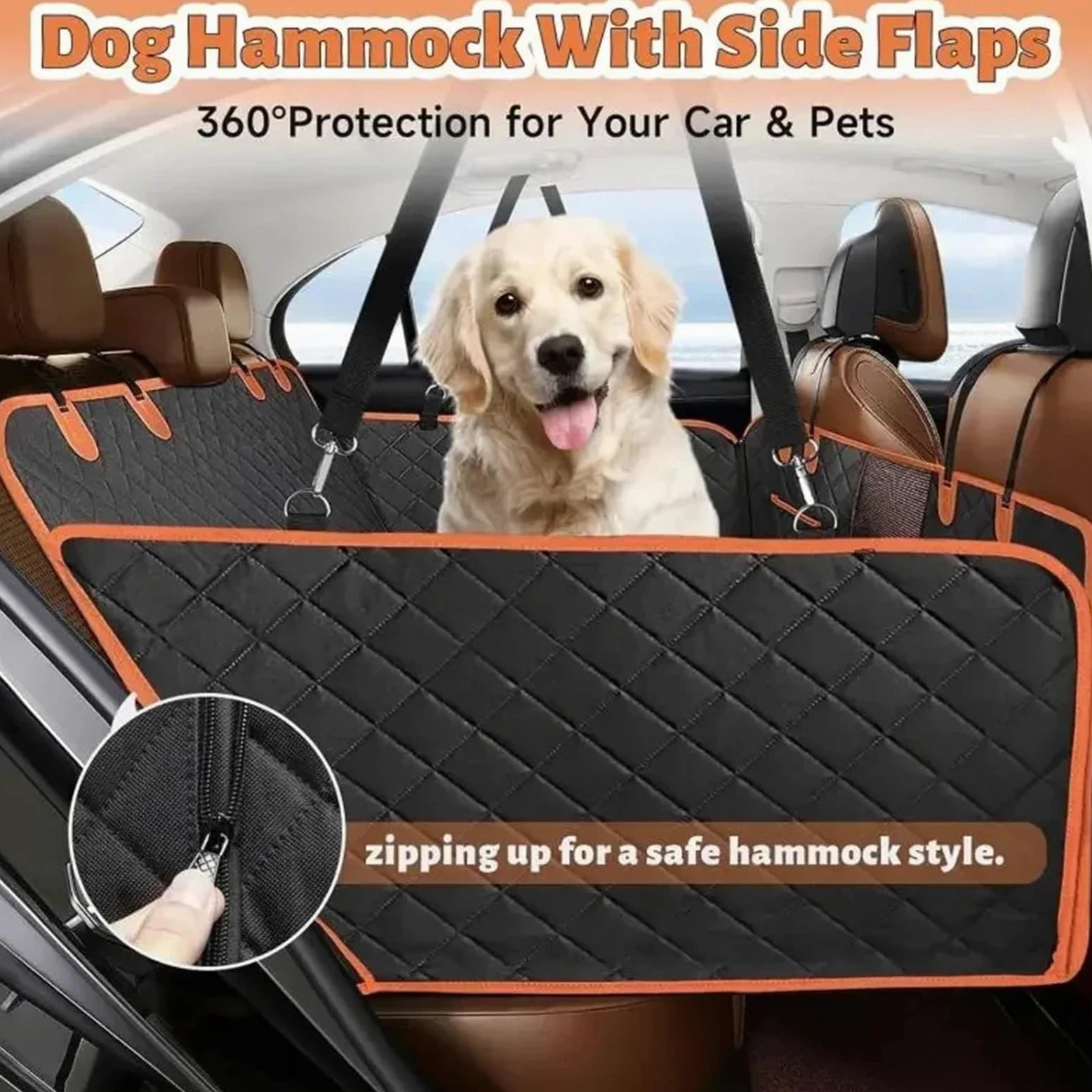Alfombrilla Maletero Coche Funda Impermeable para Asiento de Coche para Perros con Ventana Malla, antiarañazos y Antideslizante