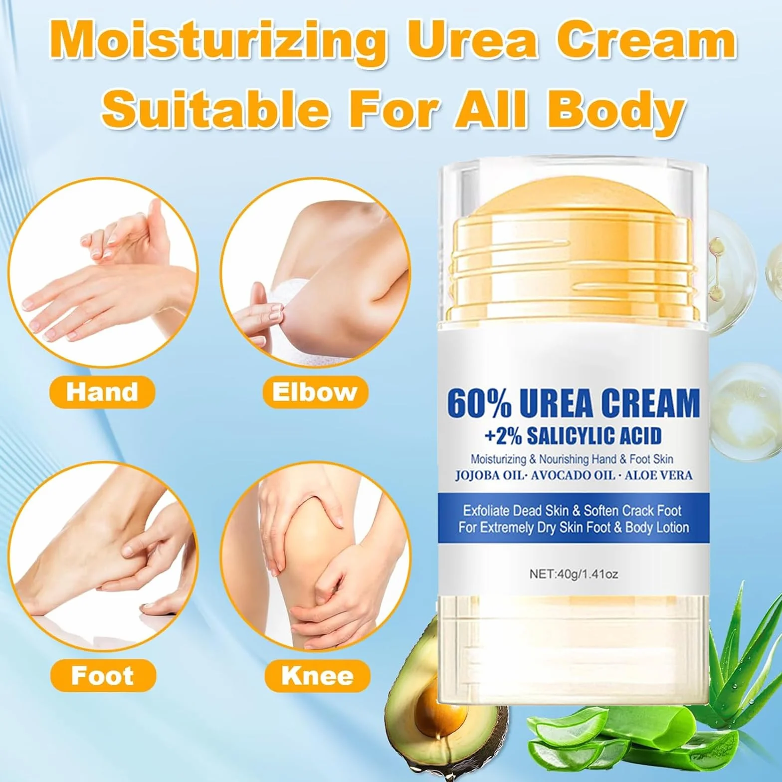 Crema Urea 60% Para Pies Secos y Agrietados, 2 Piezas