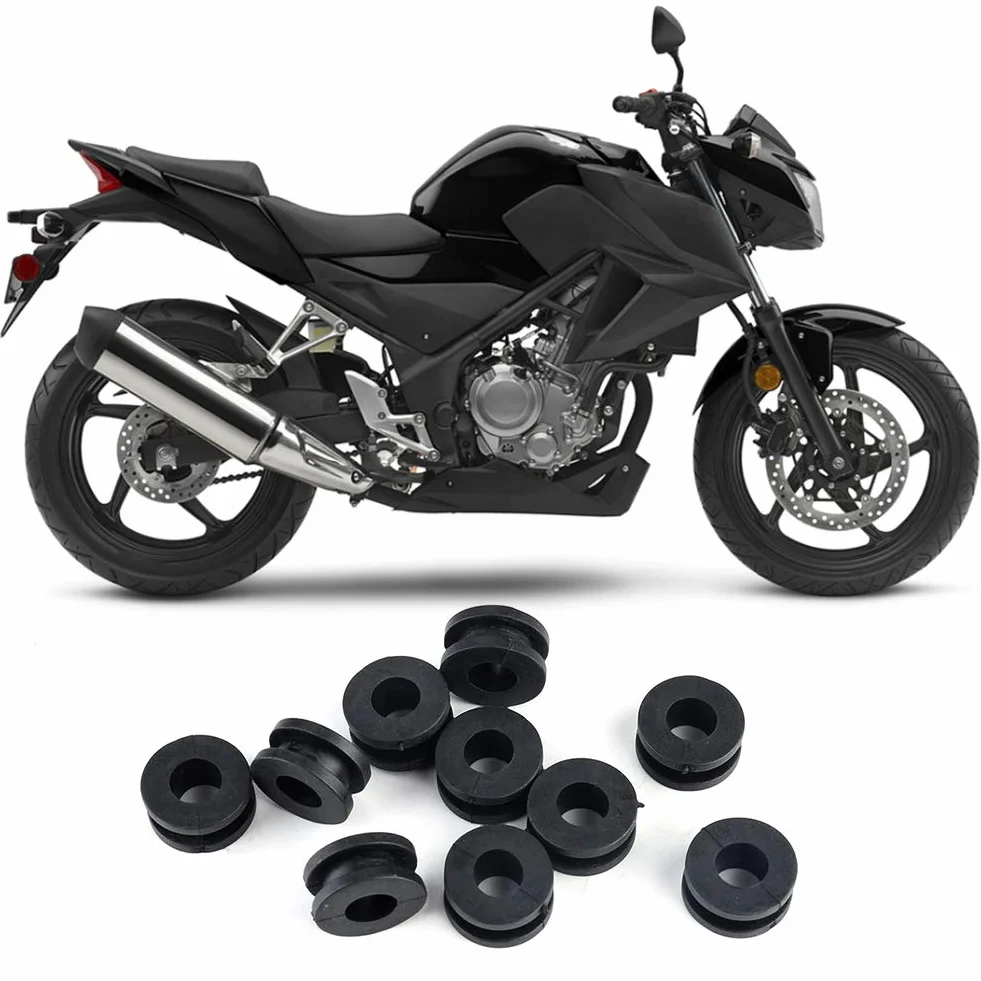 Arandelas De Goma Y Carenado Para Motocicleta - 10 Uds., Exterior De Goma, Interior De Carenado