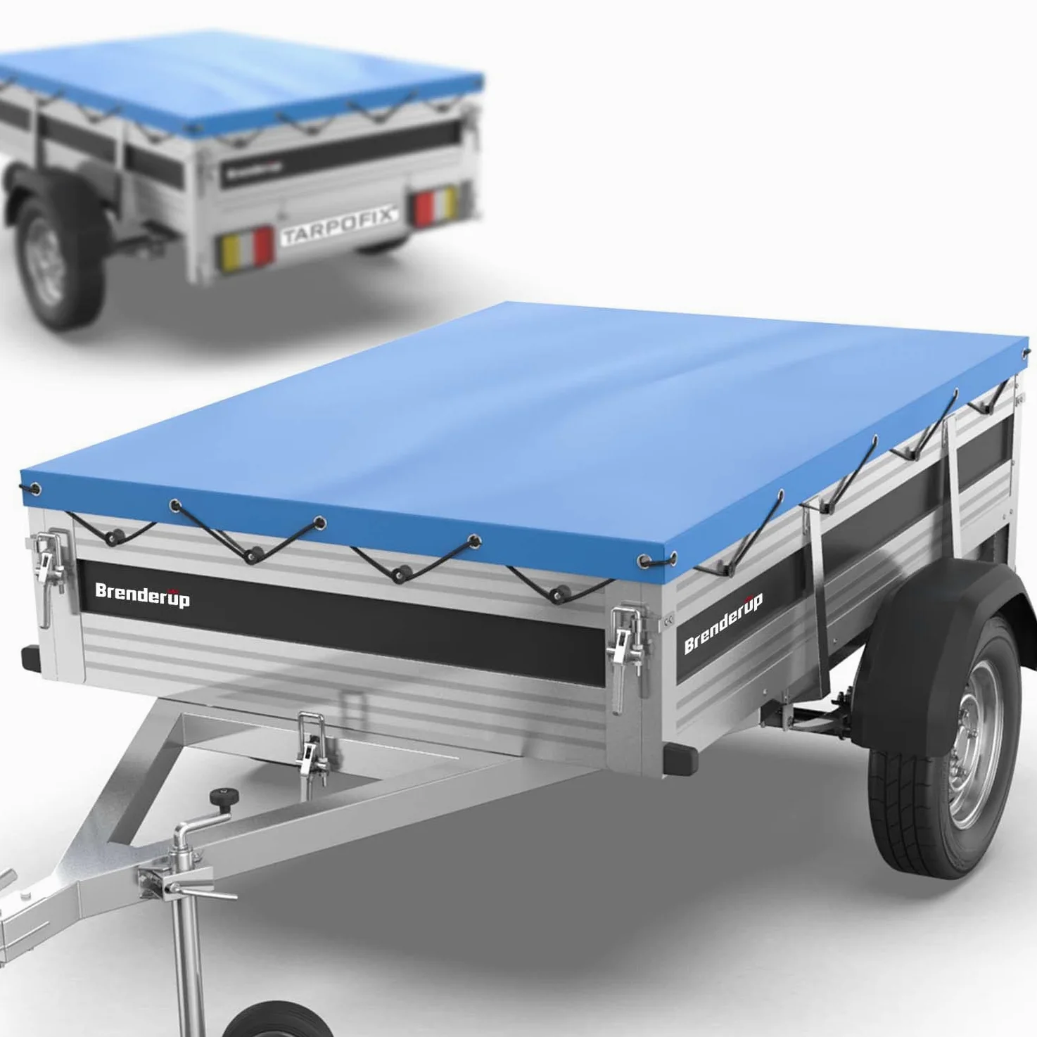 Tarpofix® Cubierta para Remolque 209x134x7,5 cm con Cuerda – PVC Reforzado – Funda para Modelos de 750kg FP3
