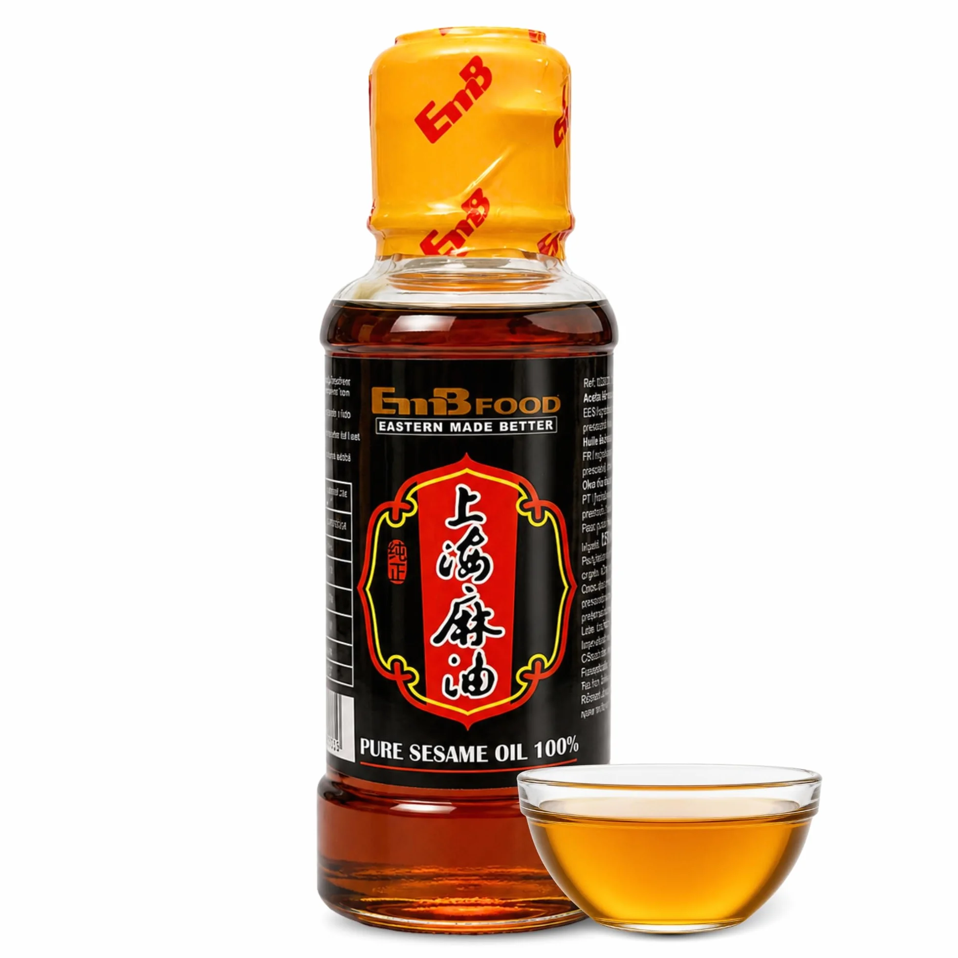 Aceite de Sésamo Puro 100% Tostado, 150 ml, para Wok, Ramen, Sushi
