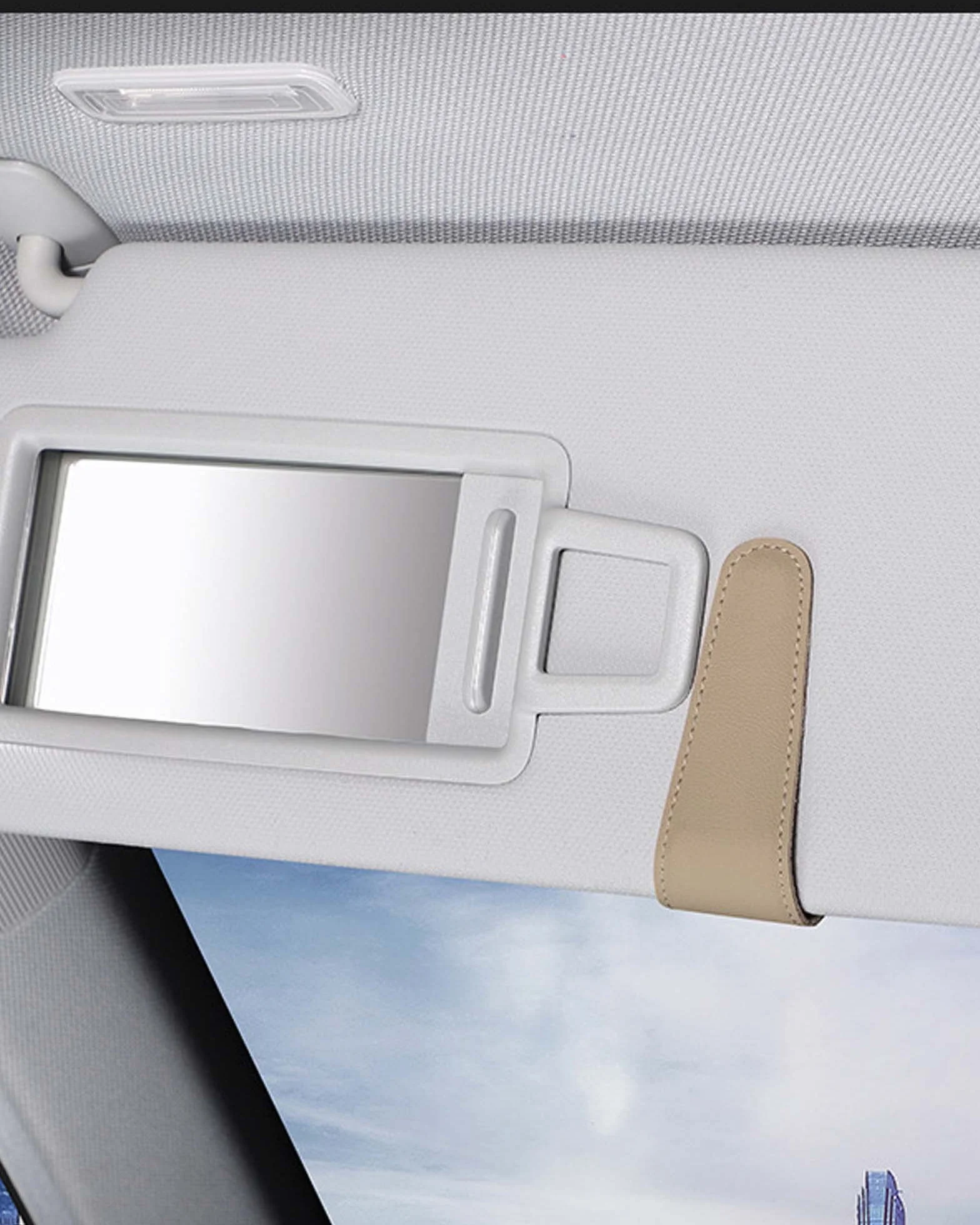 JEJA Soporte para Gafas de Sol para Coche, Cuero Soporte para Gafas de Sol, Coche, Ticket Tarjetas, Clip Gafas, Soporte para Parasoles de Coche, Negro