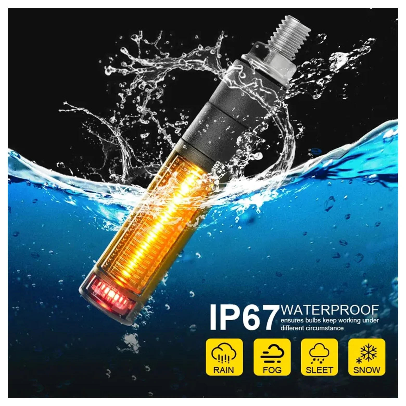Luces LED De Señal De Giro Delanteras Y Traseras Universales M10 Luz De Freno Trasera Intermitentes DRL, Luces De Señal De Flujo De Agua 12V Luces direccionales