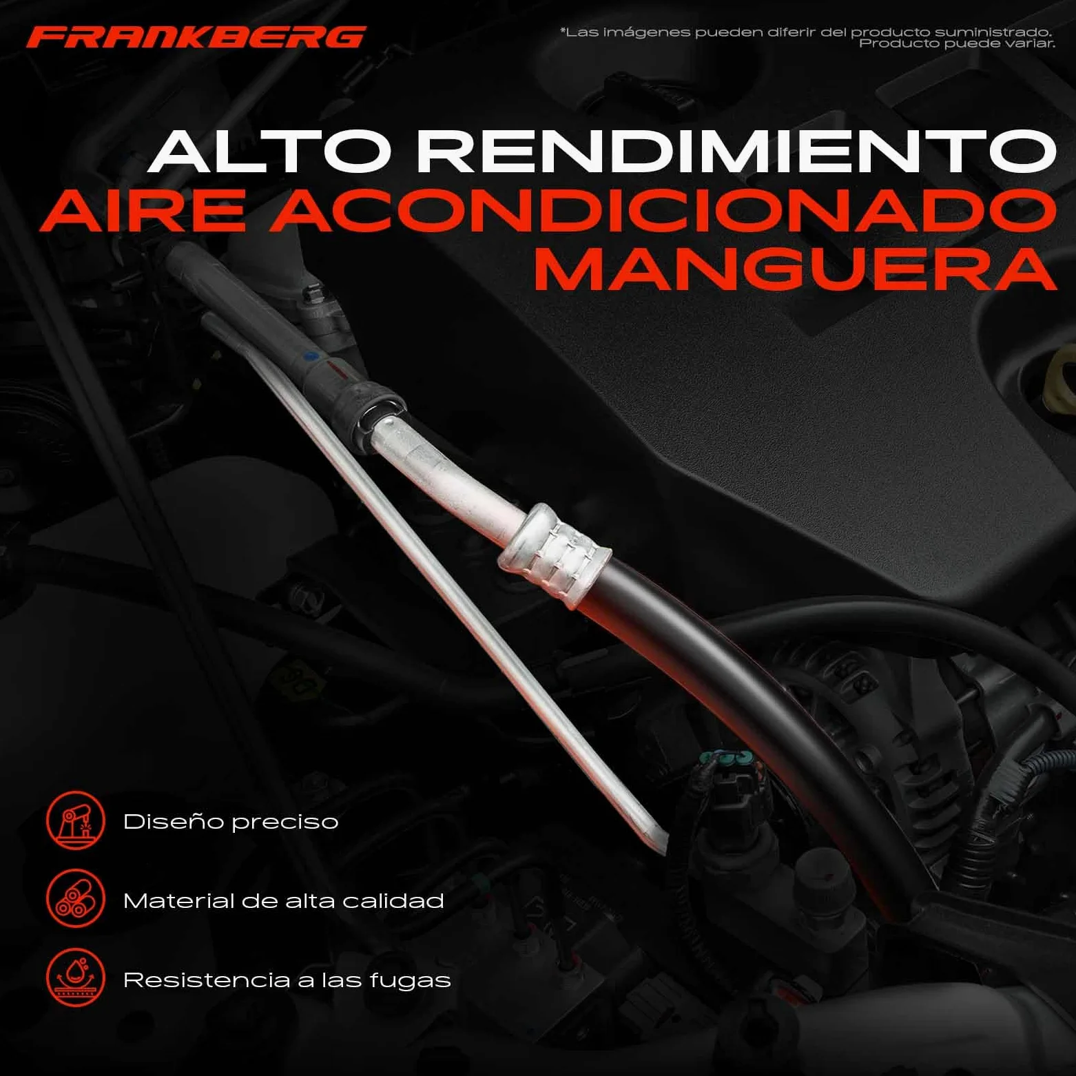 Frankberg Tubería de alta presión del aire acondicionado Dirección asistida Compatible con Galaxy WGR 1.9 TDi Shara.n 7M6 7M8 7M9 1.9 TDI Alhambr.a 7V8 7V9 1.9 TDi Shara.n 7M6 7M8 7M9 2.0 7M3820743AC