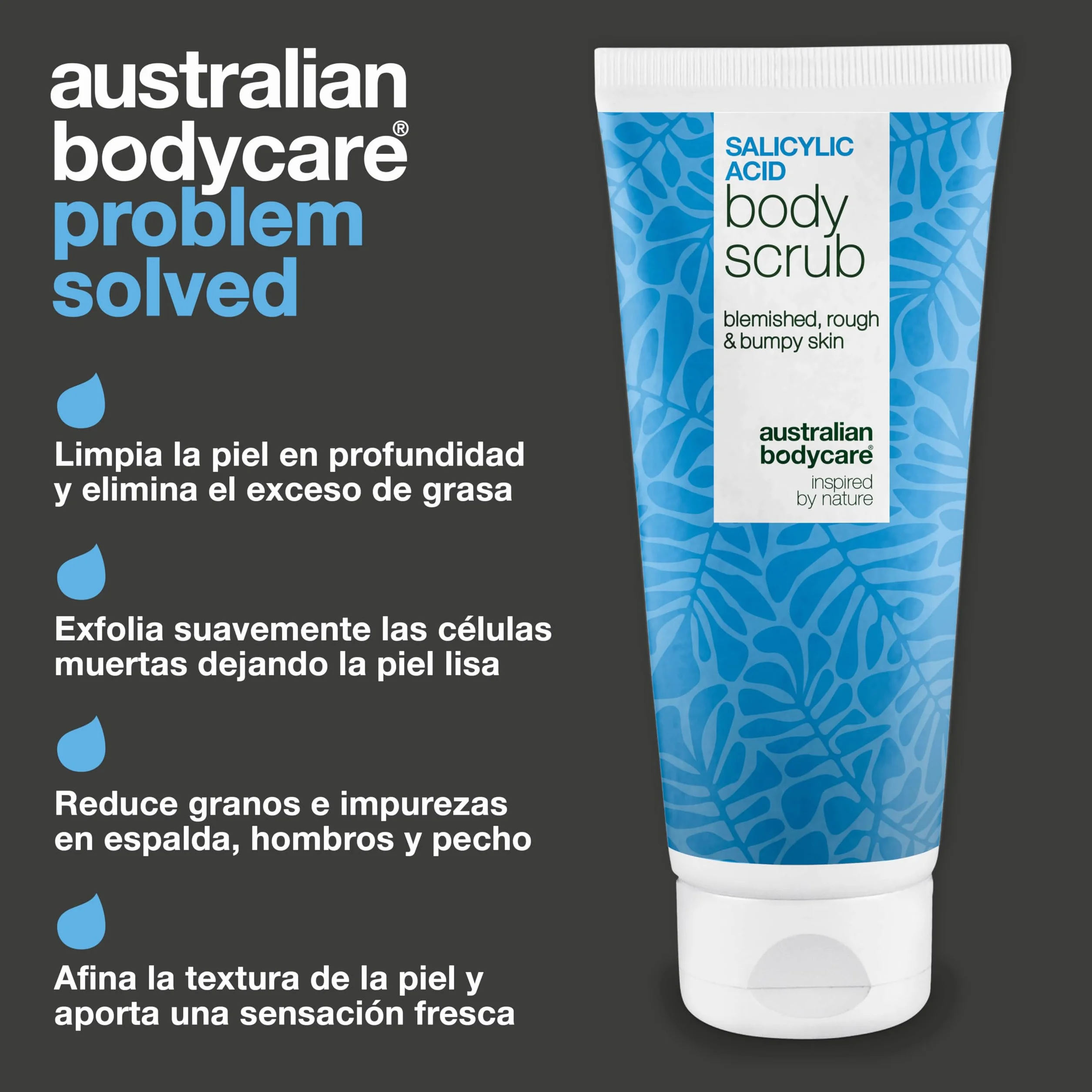 Exfoliante corporal ácido salicílico glicólico BHA AHA para granos espinillas puntos negros