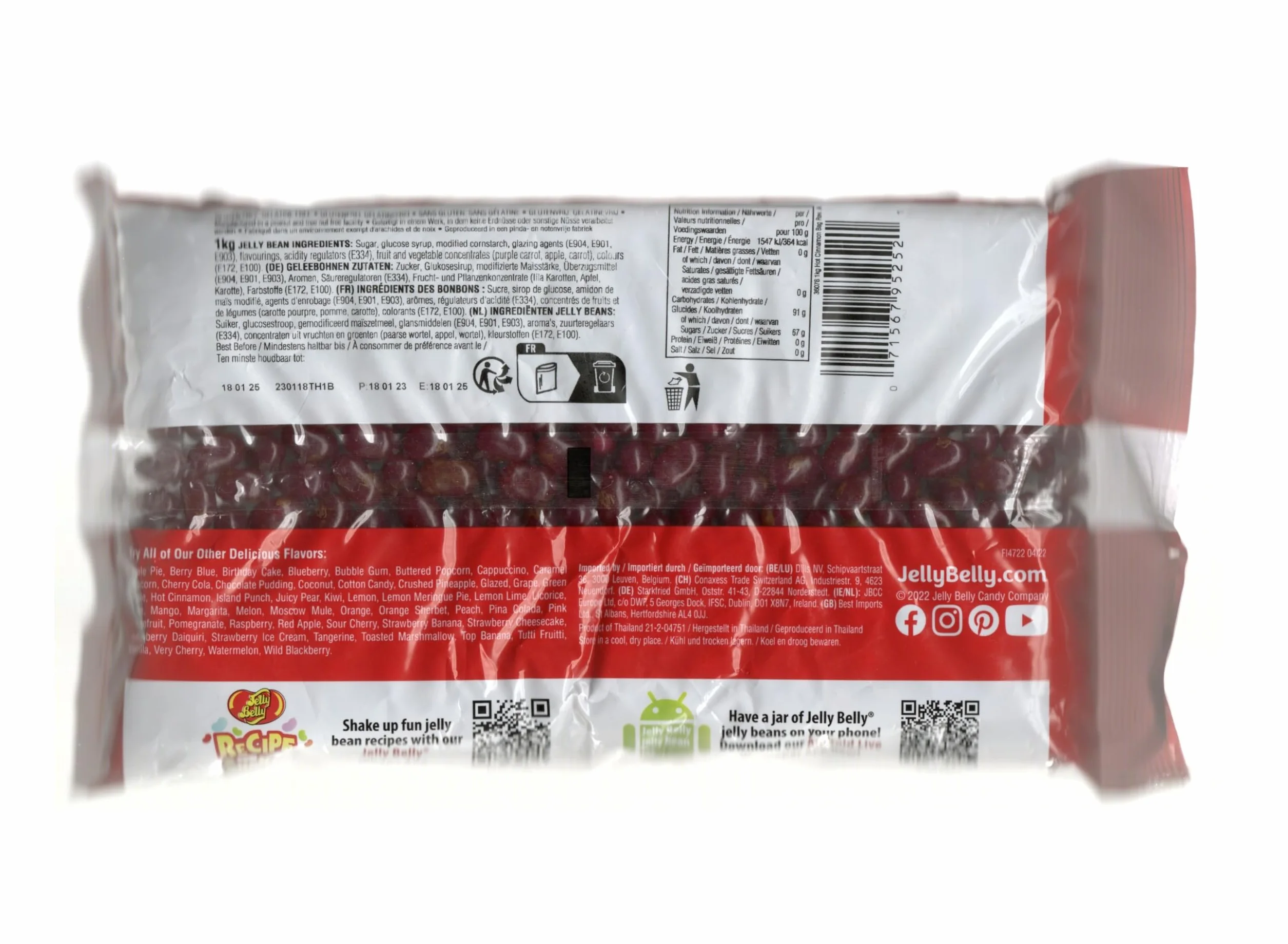 JELLY BELLY Grageas con Sabor a Canela Picante 1KG