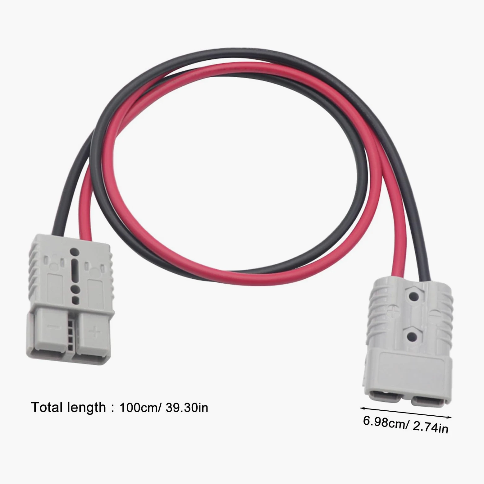 UPKOCH Cable inversor de batería para coche - Conector de 175 A con cable de 6 AWG y 100 cm (39,3") - Conector de alimentación para sistemas de remolque con cabrestante en autocaravanas,