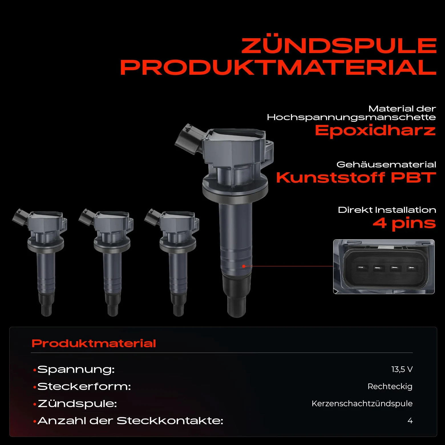 Frankberg Juego de 4 bobinas de encendido y bujías para gasolina | Compatible con: 107 PM PN, C1 PM PN, A.v.e.n.s.i.s Station Wagon T22, A.v.e.n.s.i.s T25, Aygo B1, A.v.e.n.s.i.s T22