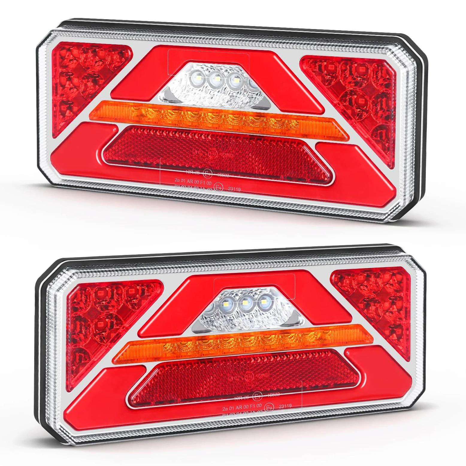 Luces traseras LED para remolque de 12/24 V, iluminación para remolque con luz trasera impermeable IP67 con 6 funciones, para vehículos recreativos, camiones, caravanas y furgonetas