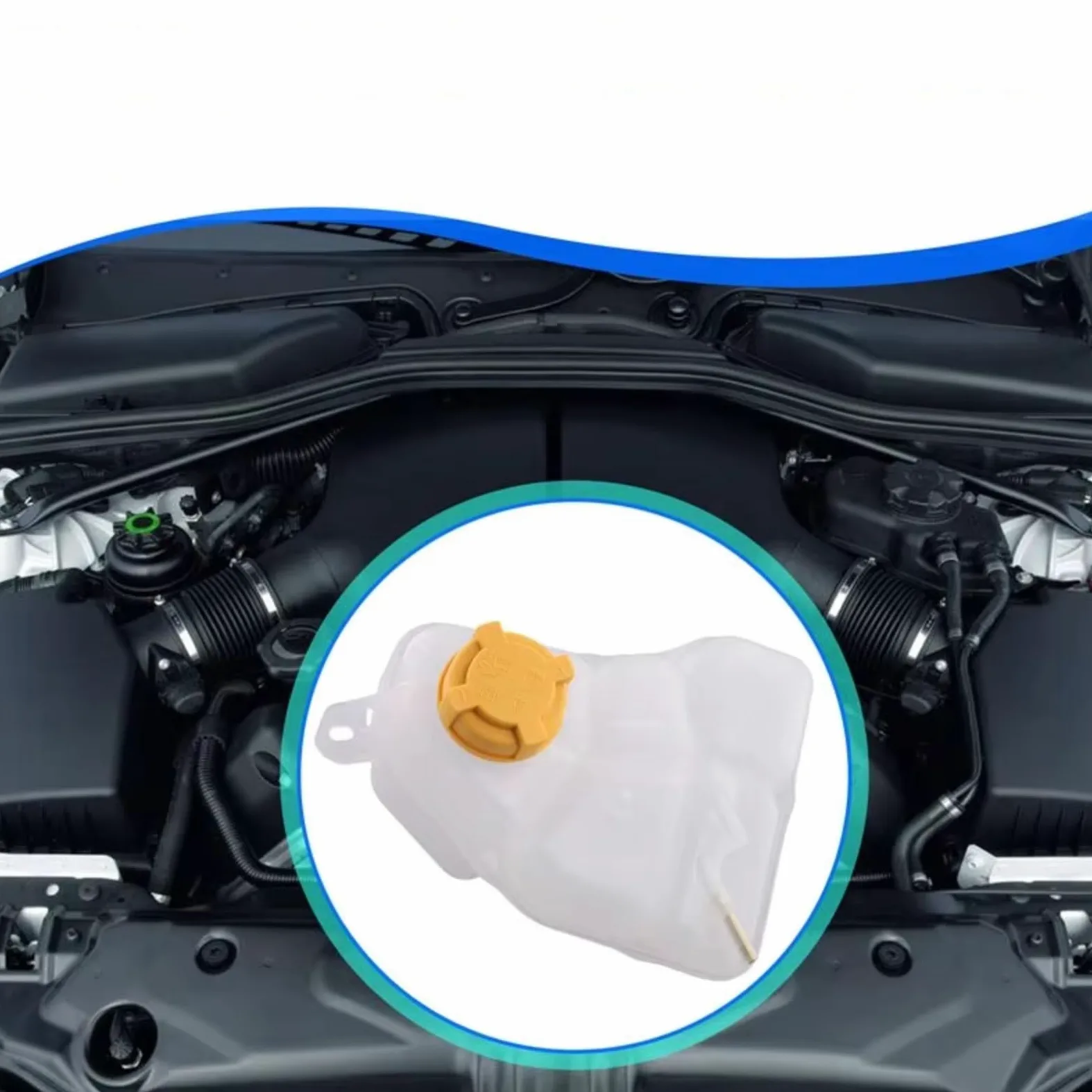 Depósito Radiador Compatible Con Ford Para EcoSport 2004-2012 Tanque De Expansión Agua Del Depósito Refrigerante Motor Coche Cubierta 2S658K218BB 2S652K218AC